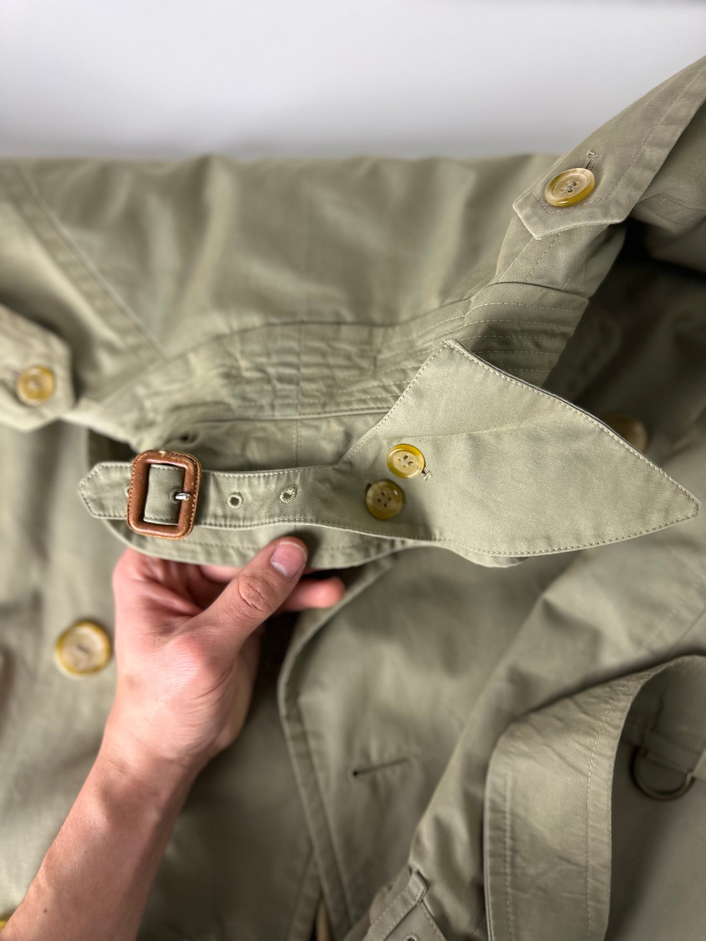 Vintage Burberry Trench Coat Oliv Size 52 L