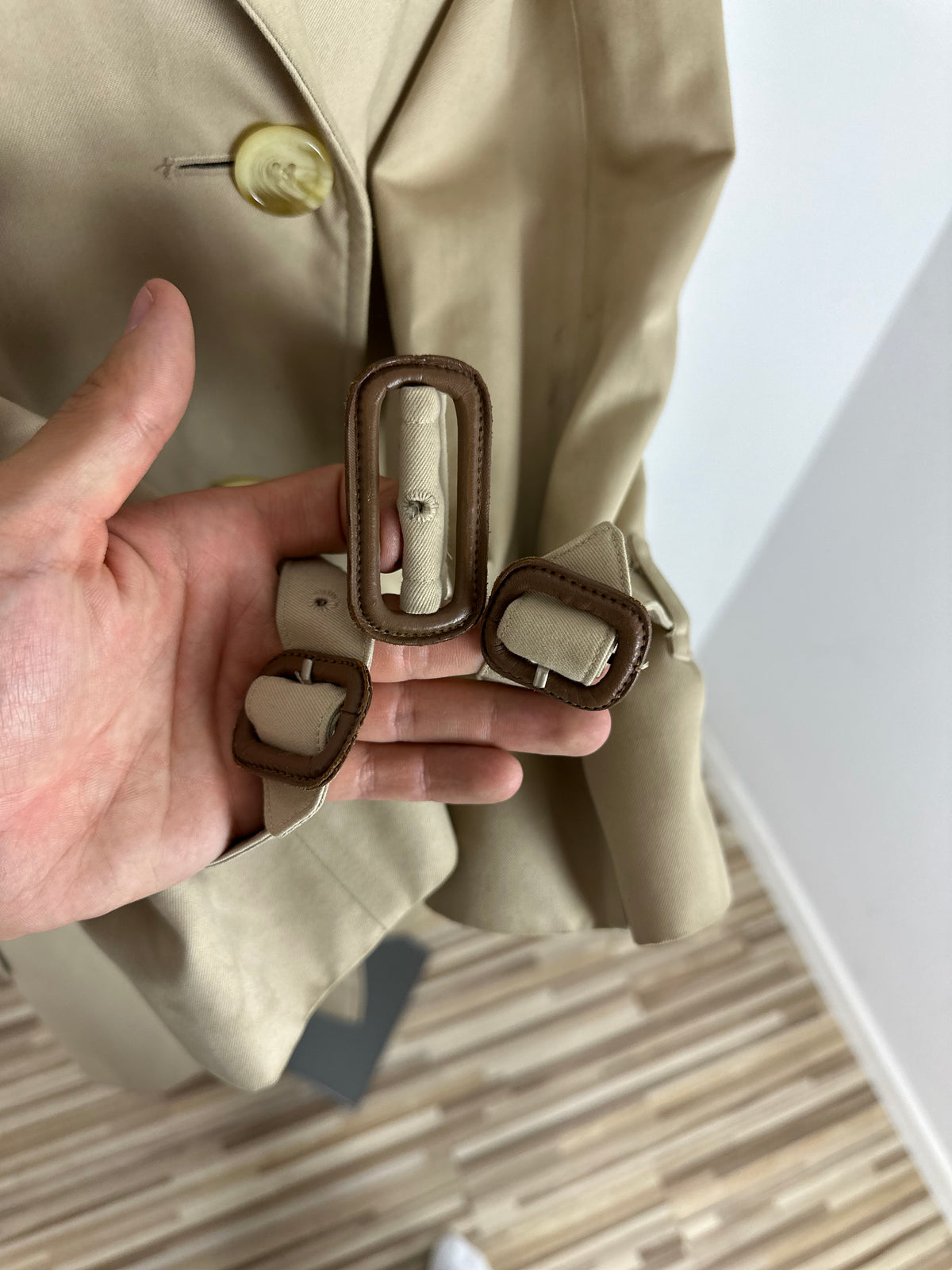 Vintage Burberry Trench Coat Creme Size 10 S