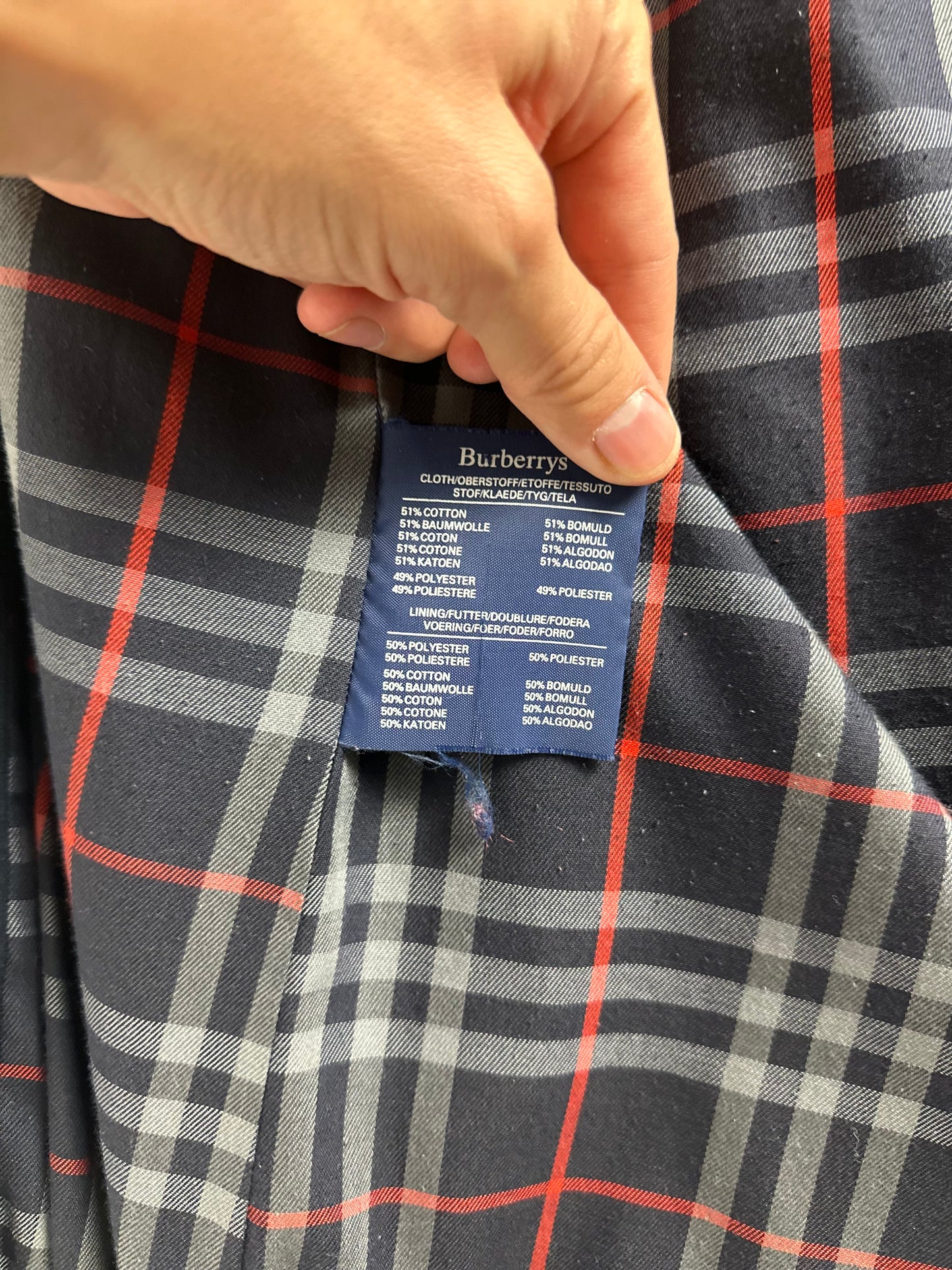 Vintage Burberry Car Coat Navy Size 10 S