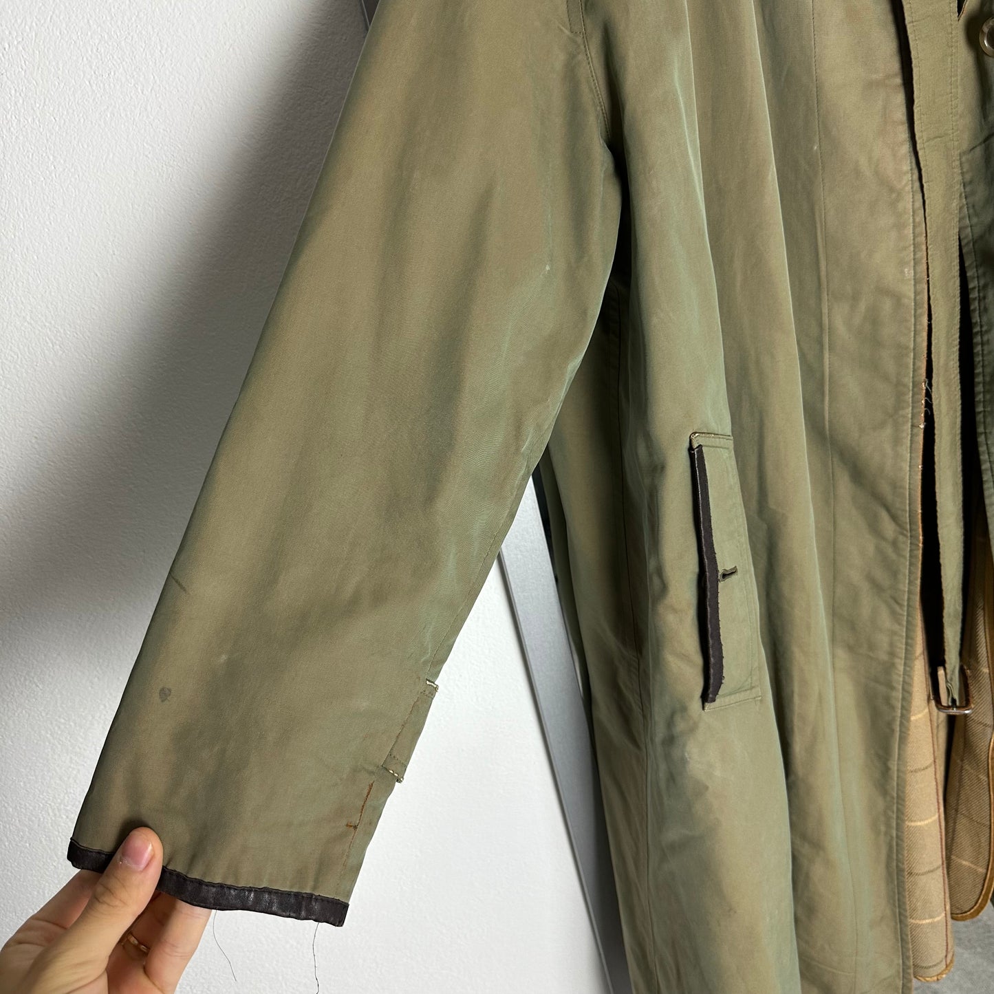Vintage Burberry Trench Coat Khaki Size 12 M