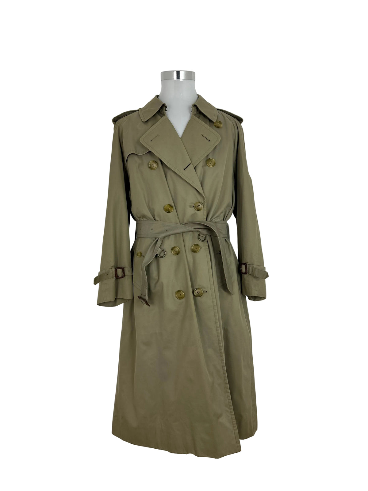 Vintage Burberry Trench Coat Oliv Size 50 L With Lining