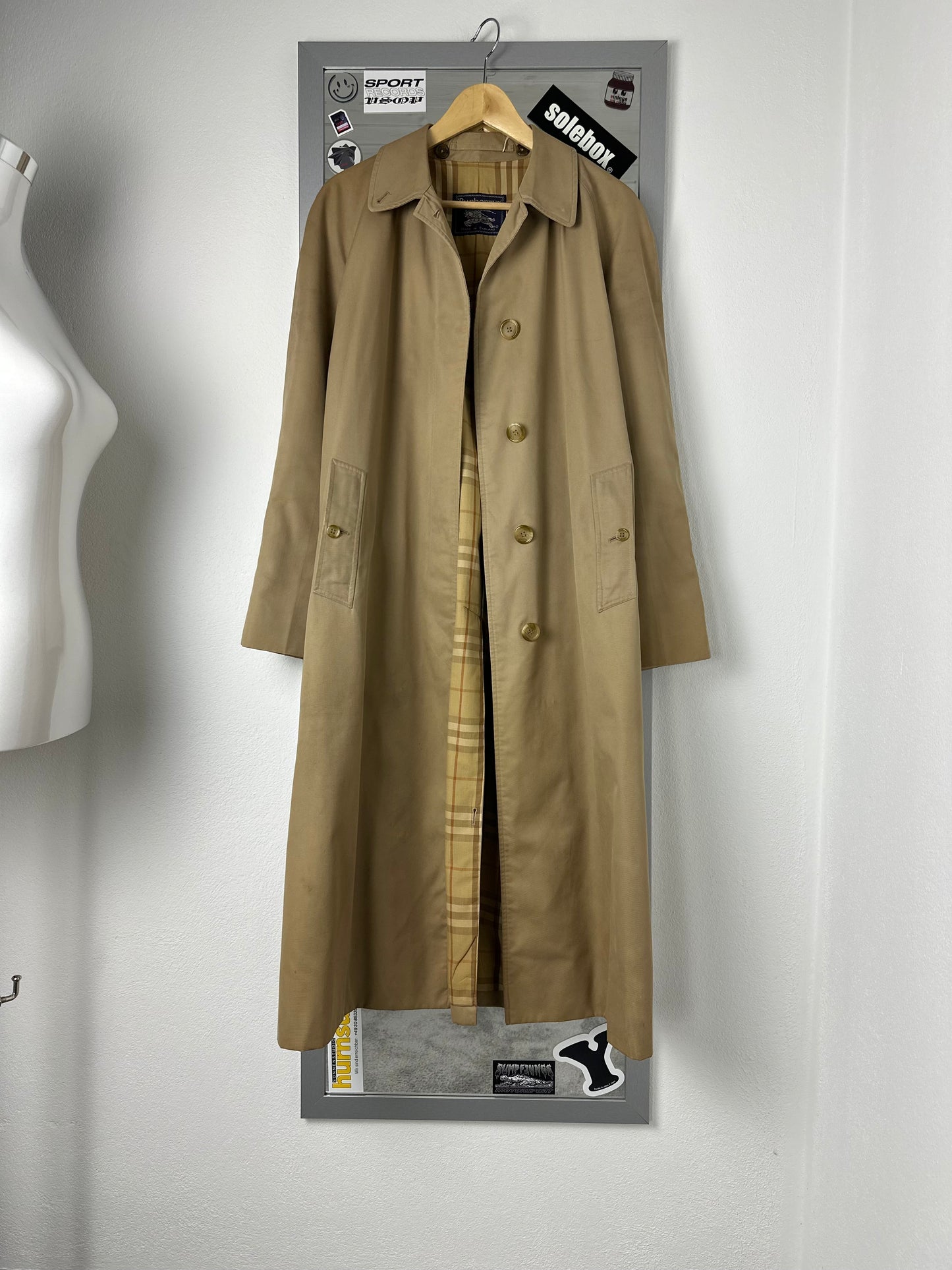 Vintage Burberry Car Coat Beige Size 14 L