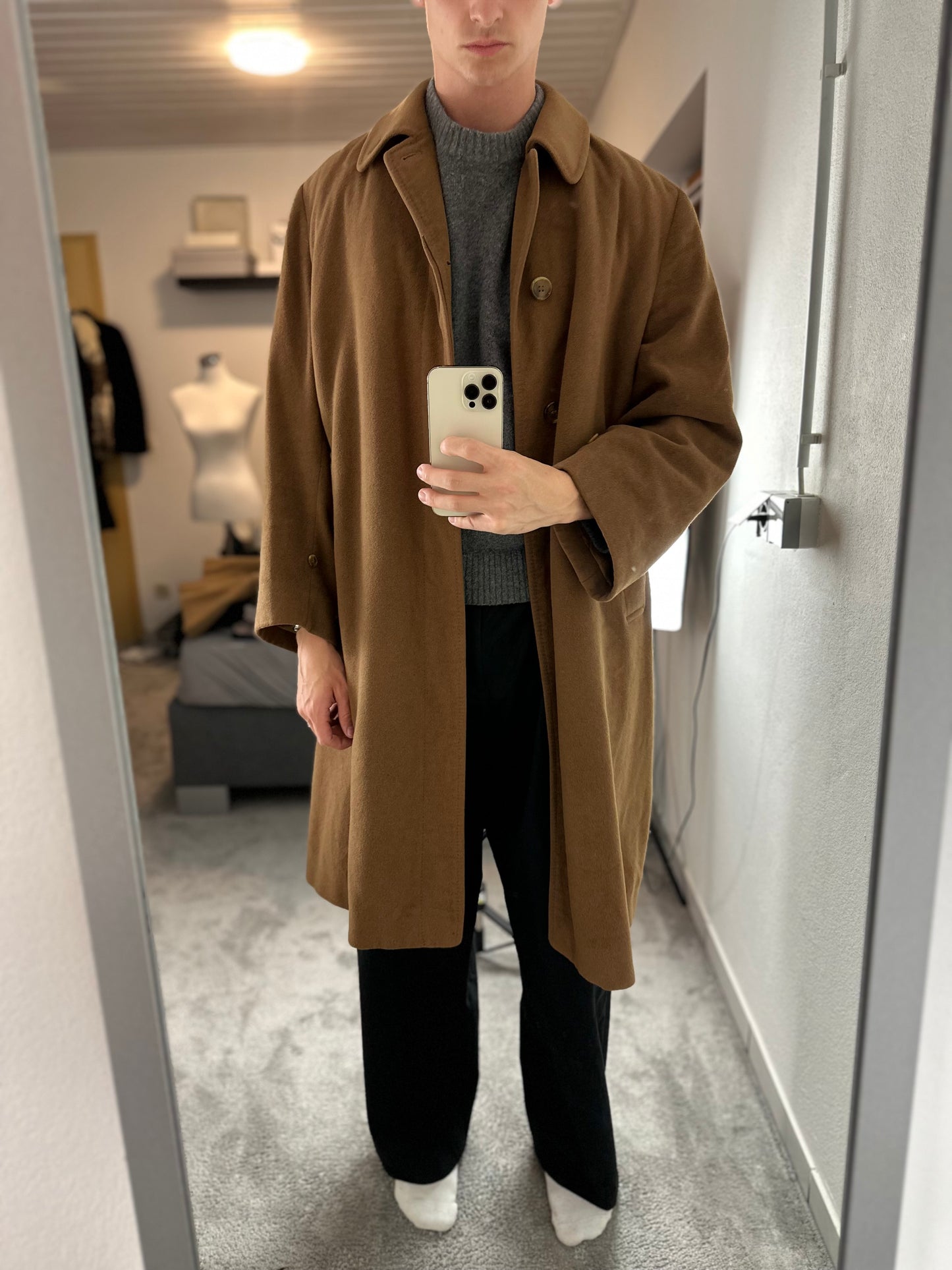 Vintage Burberry Camel Coat Size 52 L