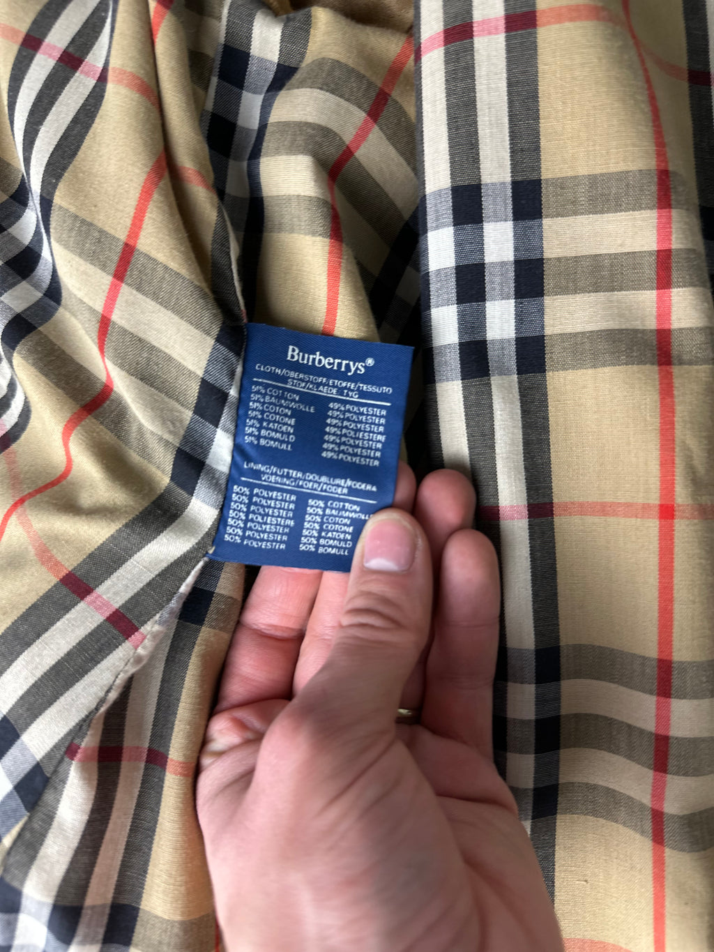 Burberrys Trenchcoat (54/XL) including Inlet