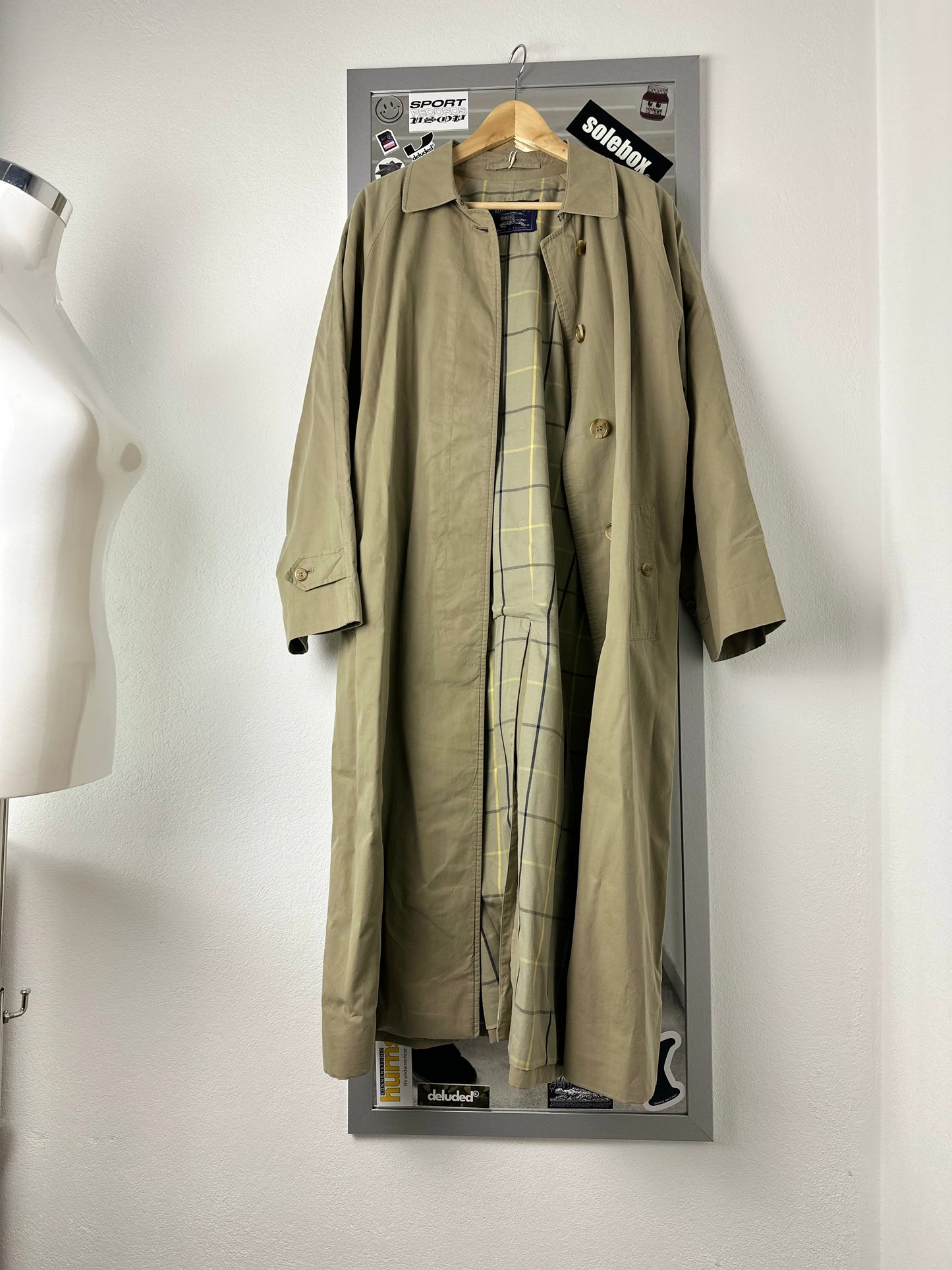 Vintage Burberry Car Coat Beige Size 16 XL