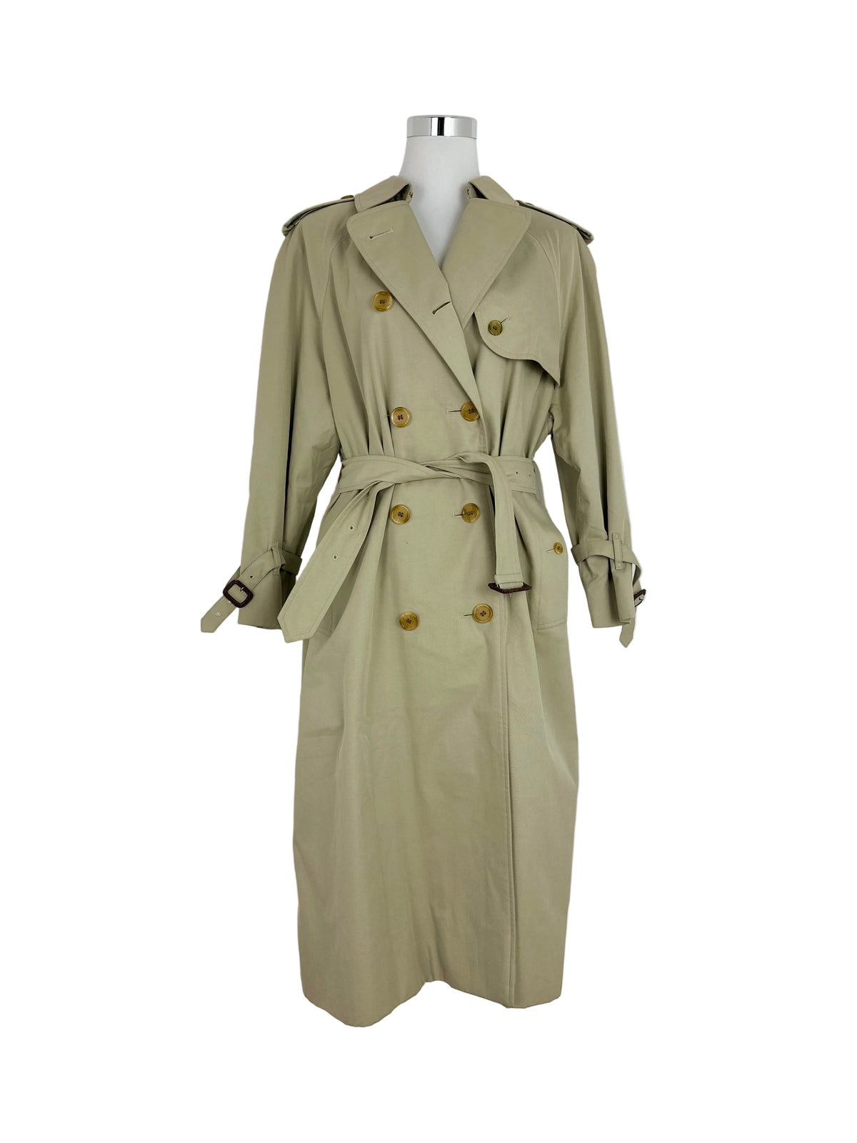 Vintage Burberry Trench Coat Creme Size 14 L