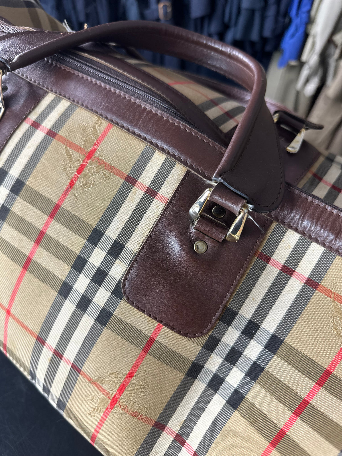 Vintage Burberry Nova Check Boston Bag