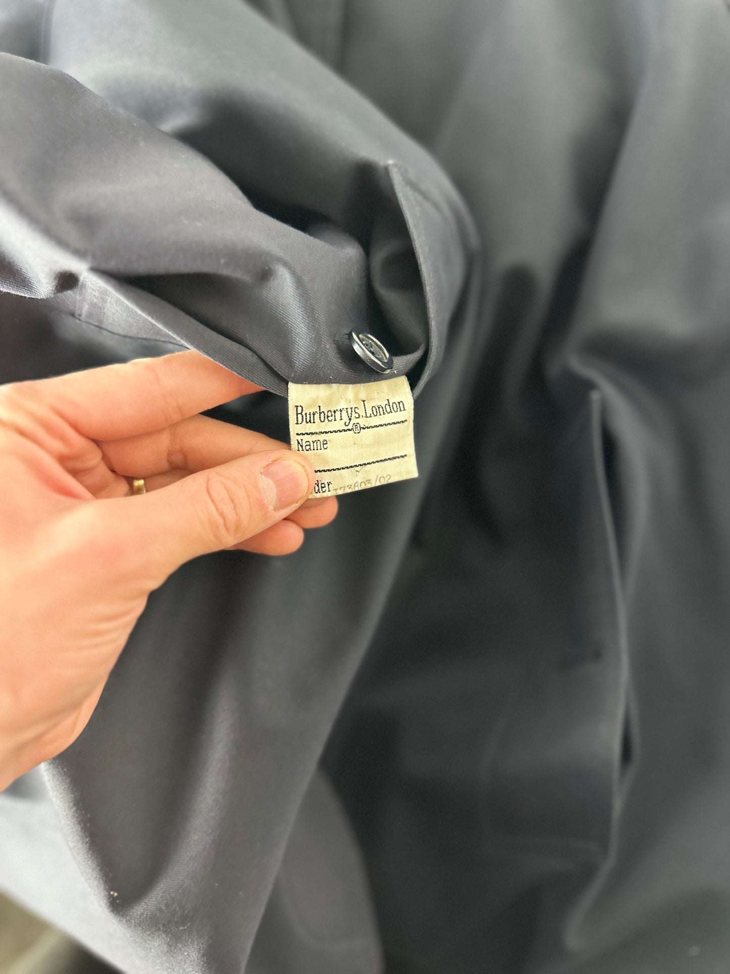 Vintage Burberry Car Coat Navy Size 12 M