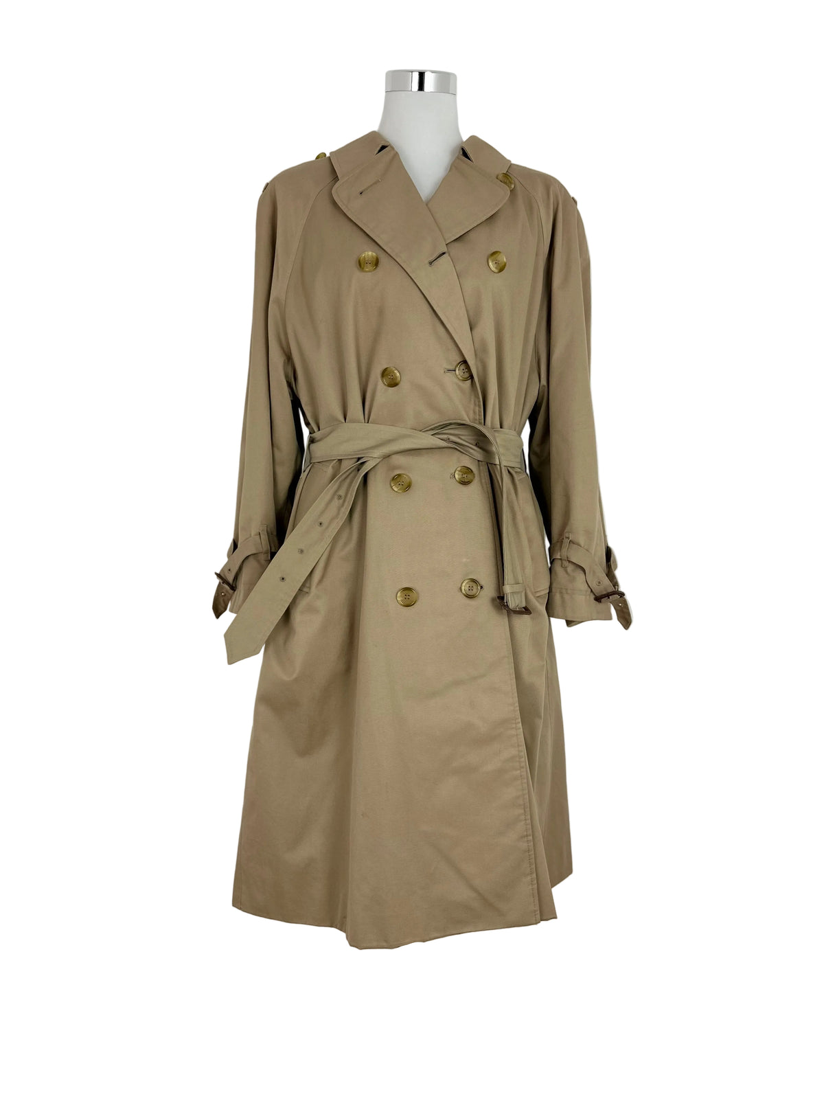 Vintage Burberry Trench Coat Beige Size 16 XL With Lining