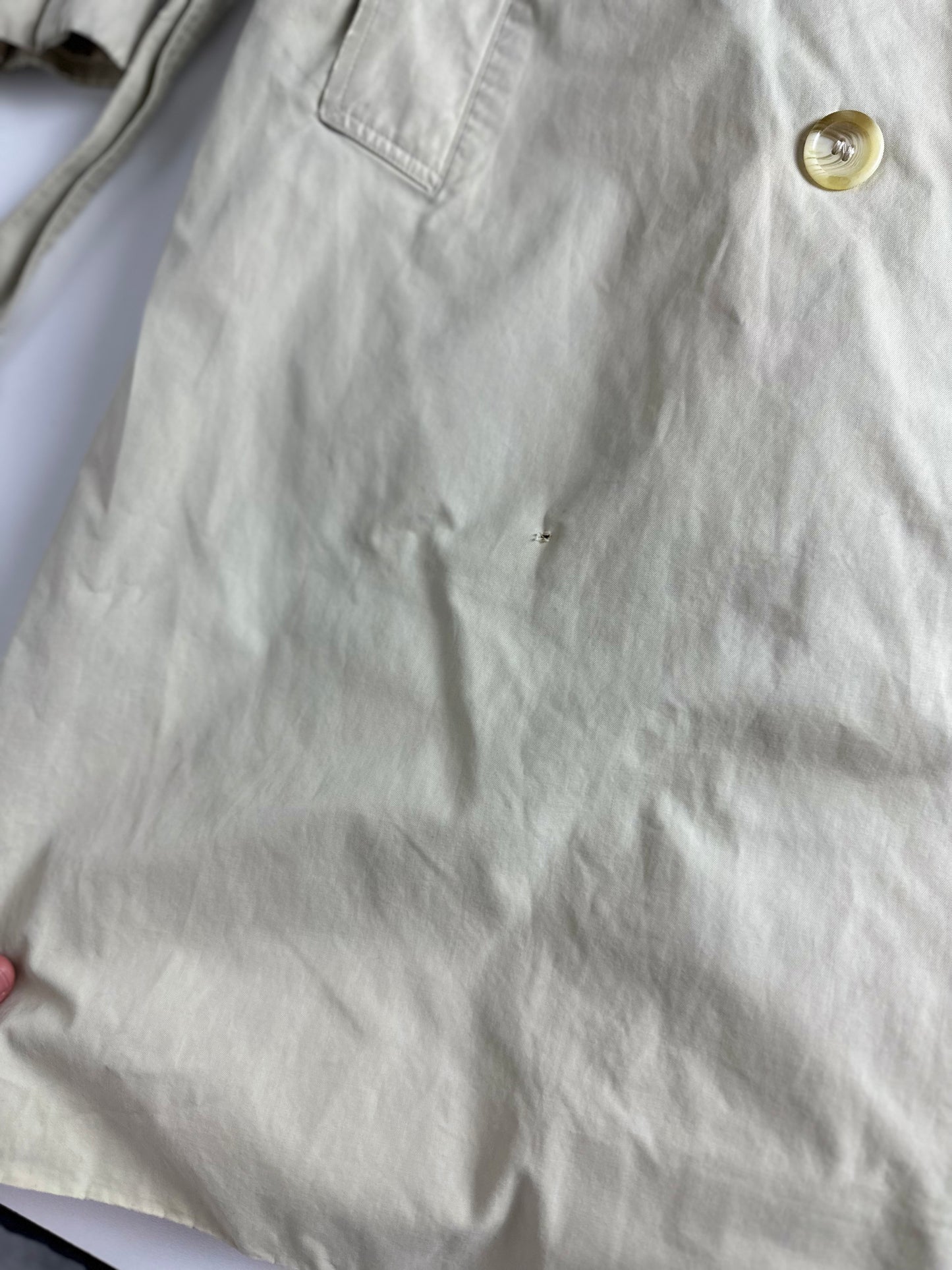 Vintage Burberry Trench Coat Creme Size 8 XS