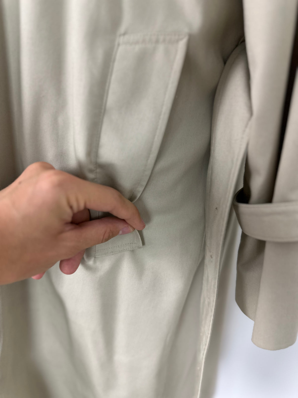 Vintage Burberry Trench Coat Creme Size 16 XL