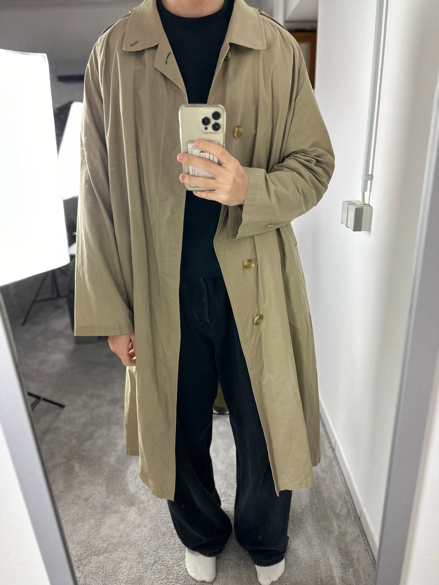 Vintage Burberry Car Coat Beige Size 56 XL