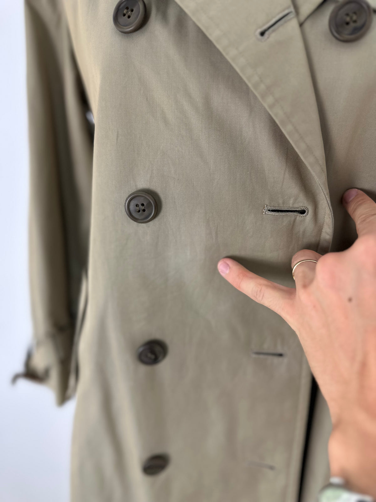 Vintage Burberry Trench Coat Oliv Size 10 S