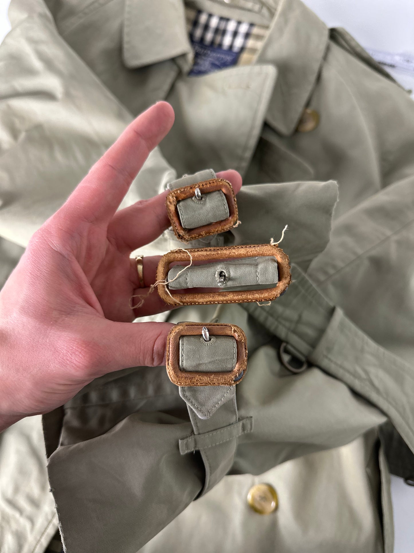 Vintage Burberry Trench Coat Oliv Size 52 L