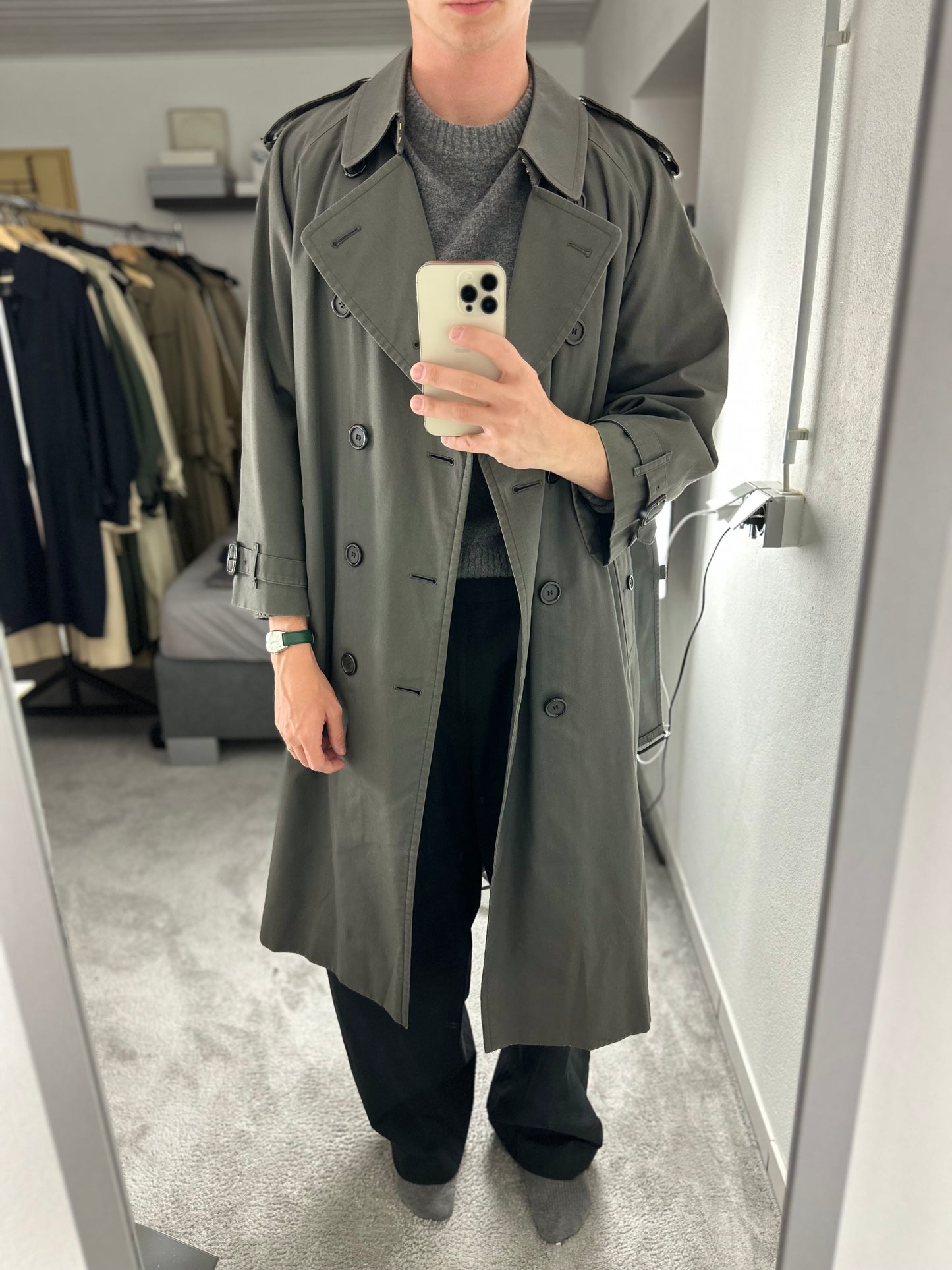 Vintage Burberry Trench Coat Size 14 L With Lining