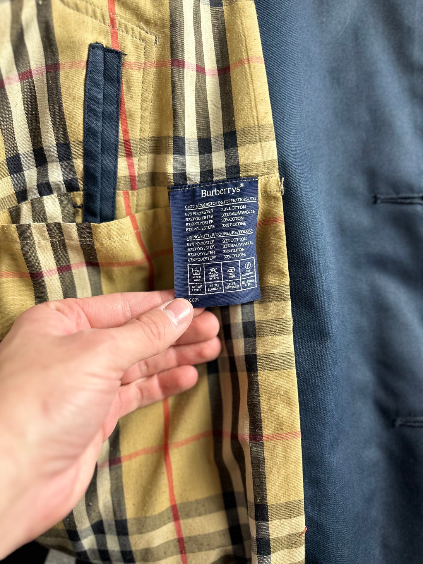 Vintage Burberry Car Coat Navy Size 48 M