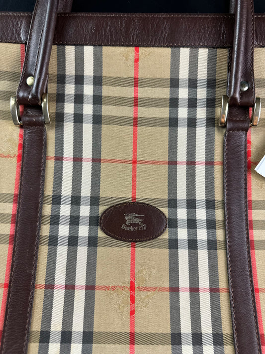 Vintage Burberry Haymarket Nova Check Tote Bag Shopper