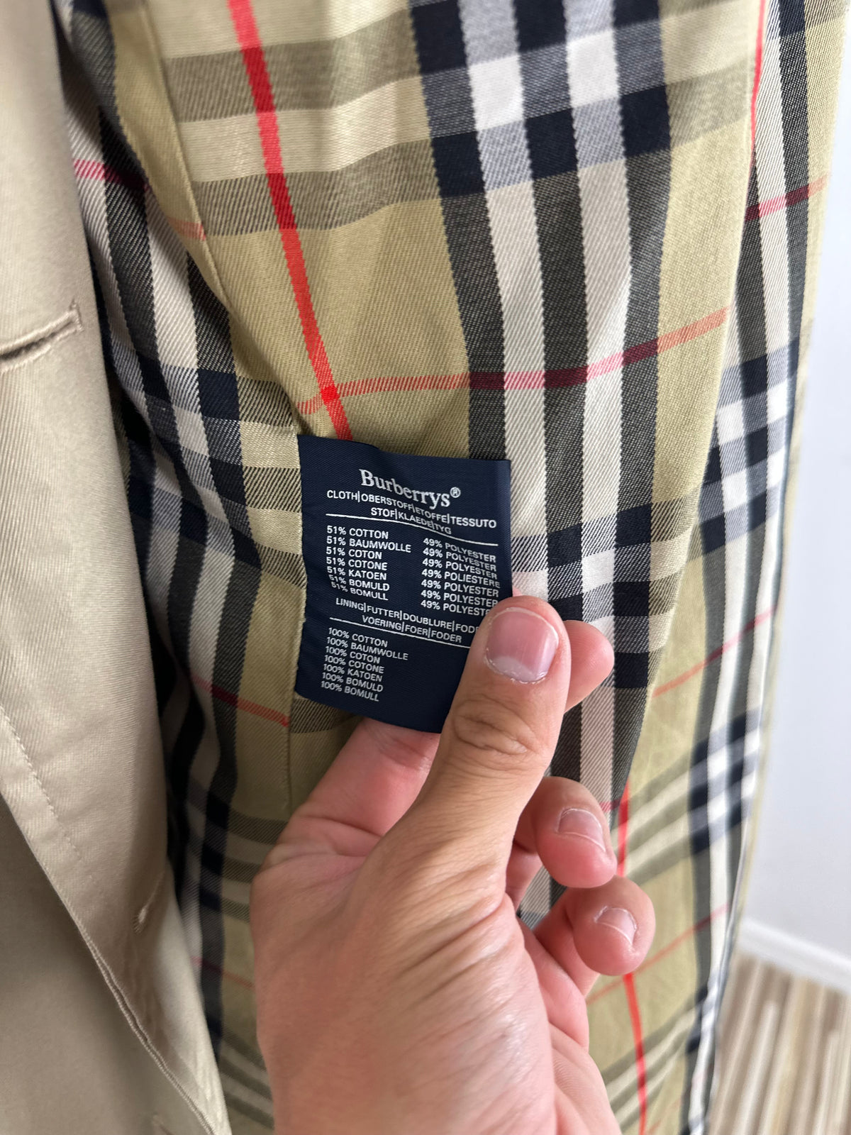 Vintage Burberry Trench Coat Beige Size 12 M