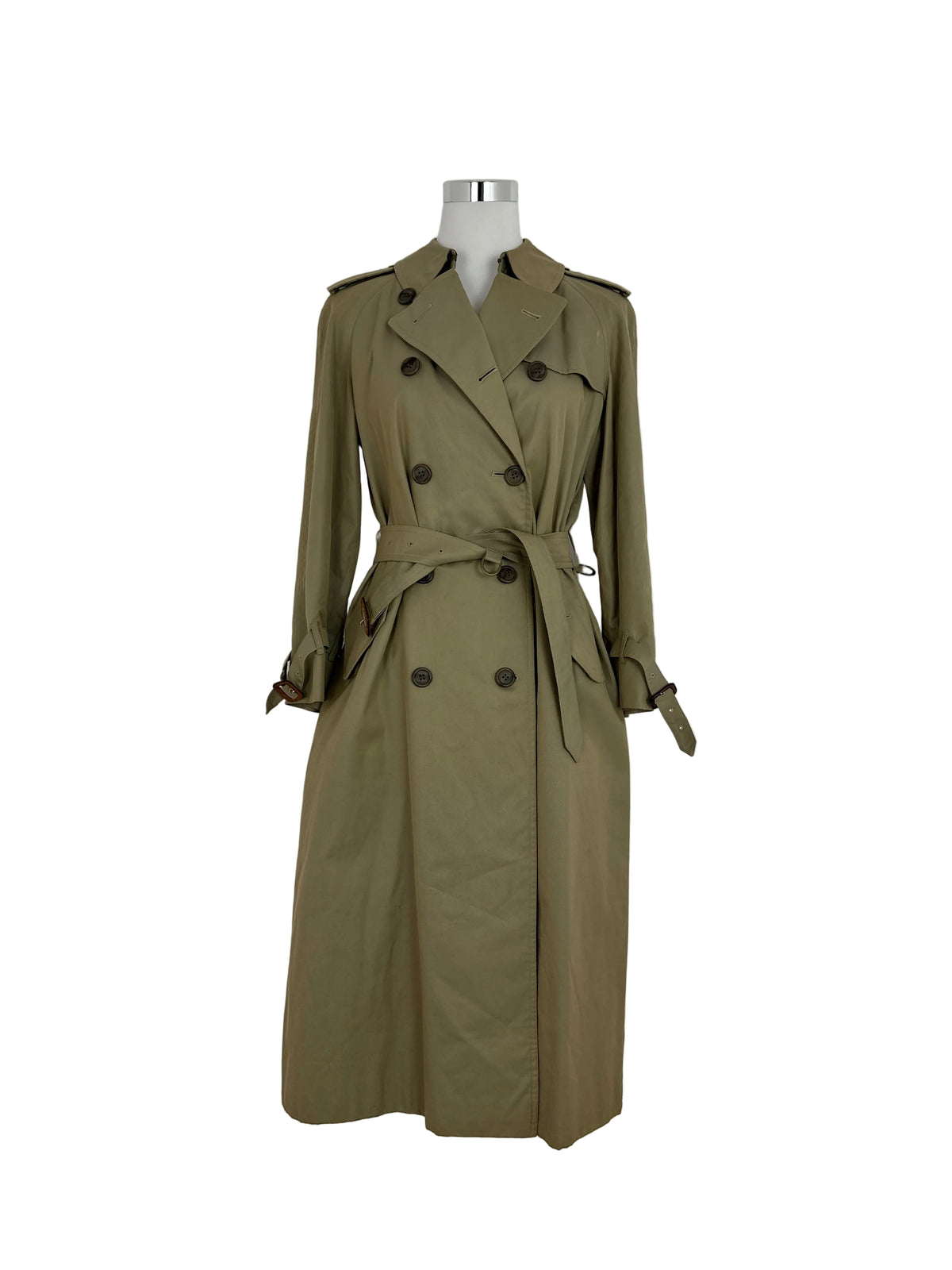 Vintage Burberry Trench Coat Oliv Size 10 S