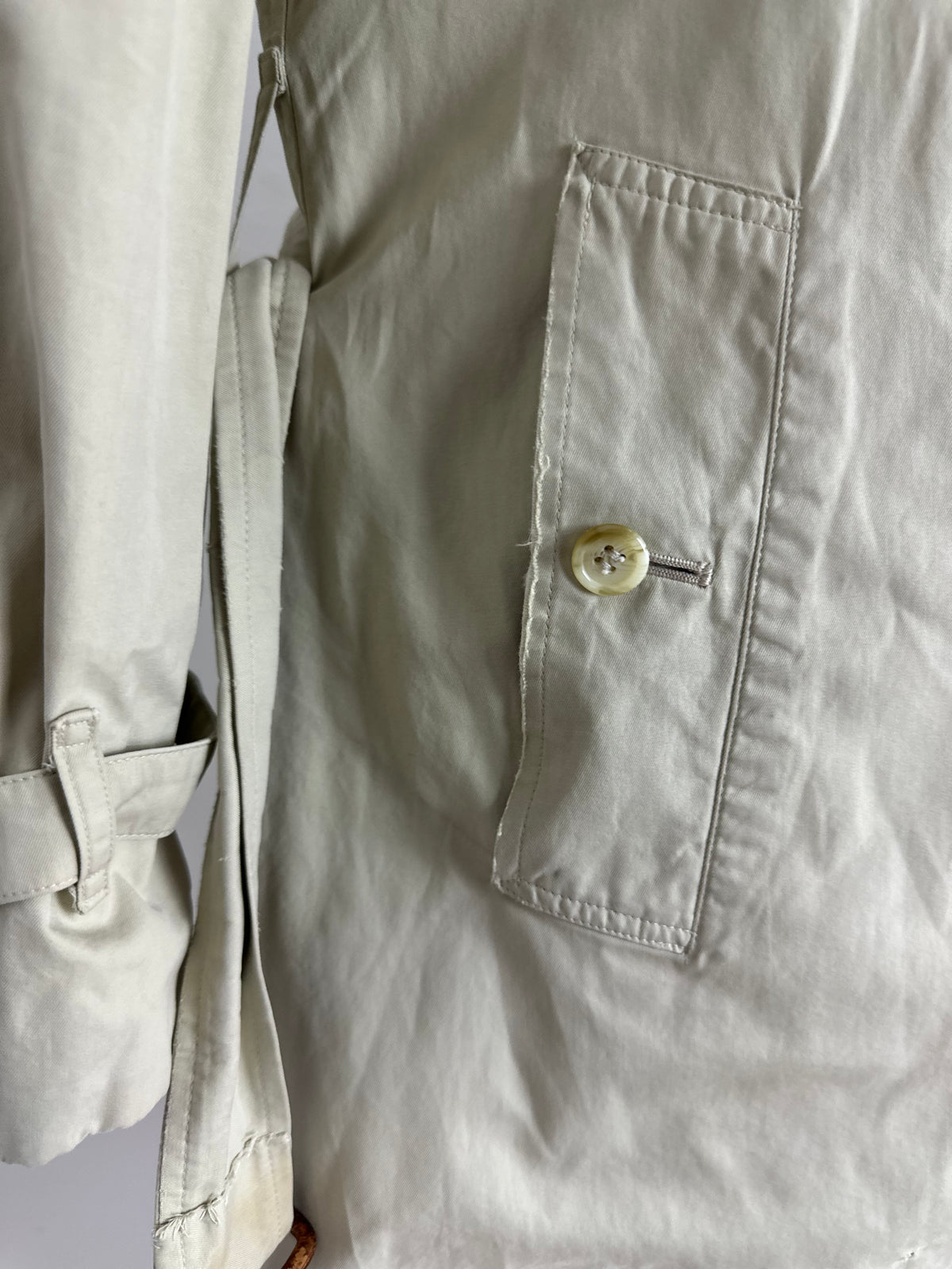 Vintage Burberry Trench Coat Creme Size 8 XS