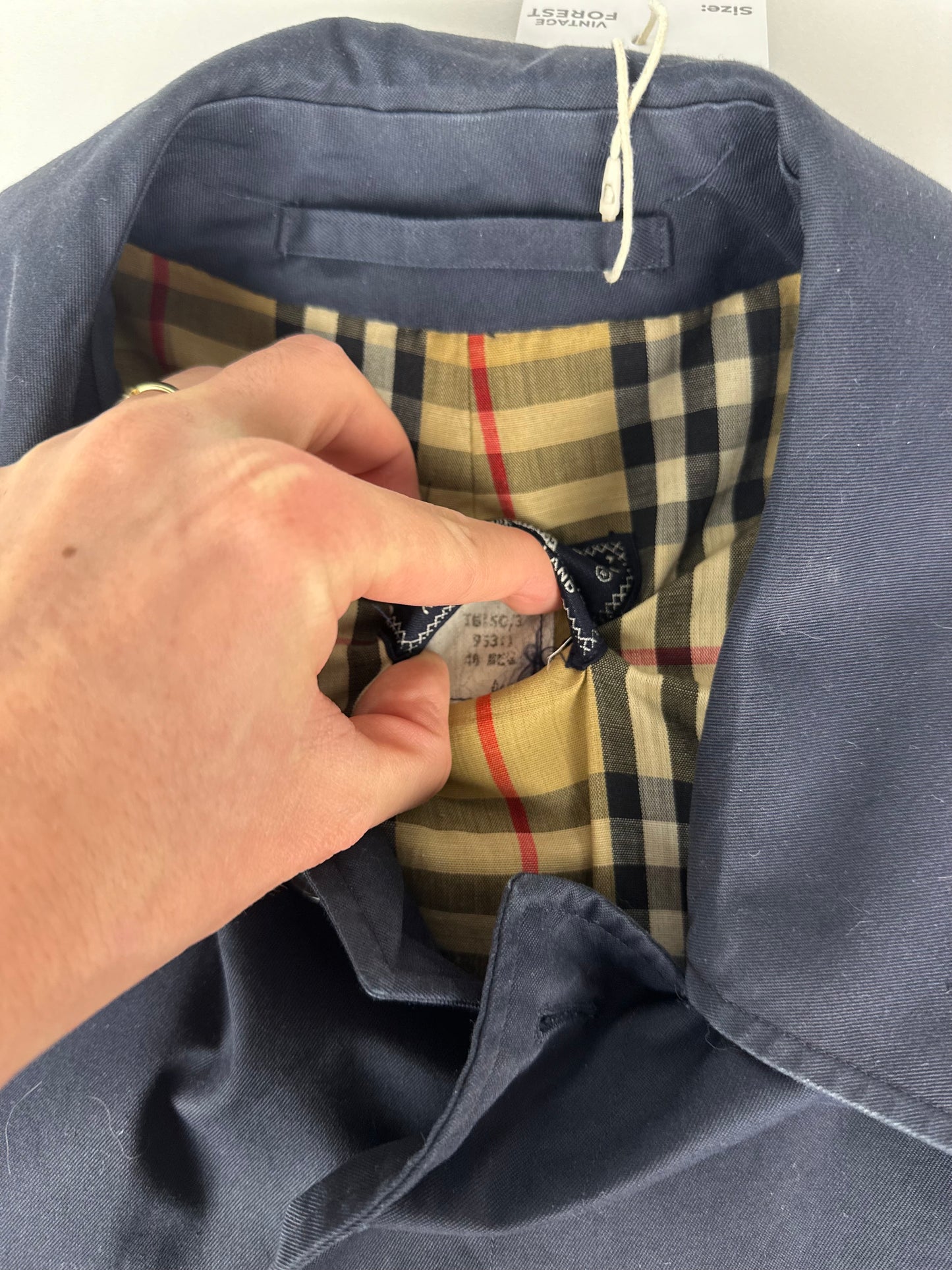 Vintage Burberry Car Coat Navy Size 48