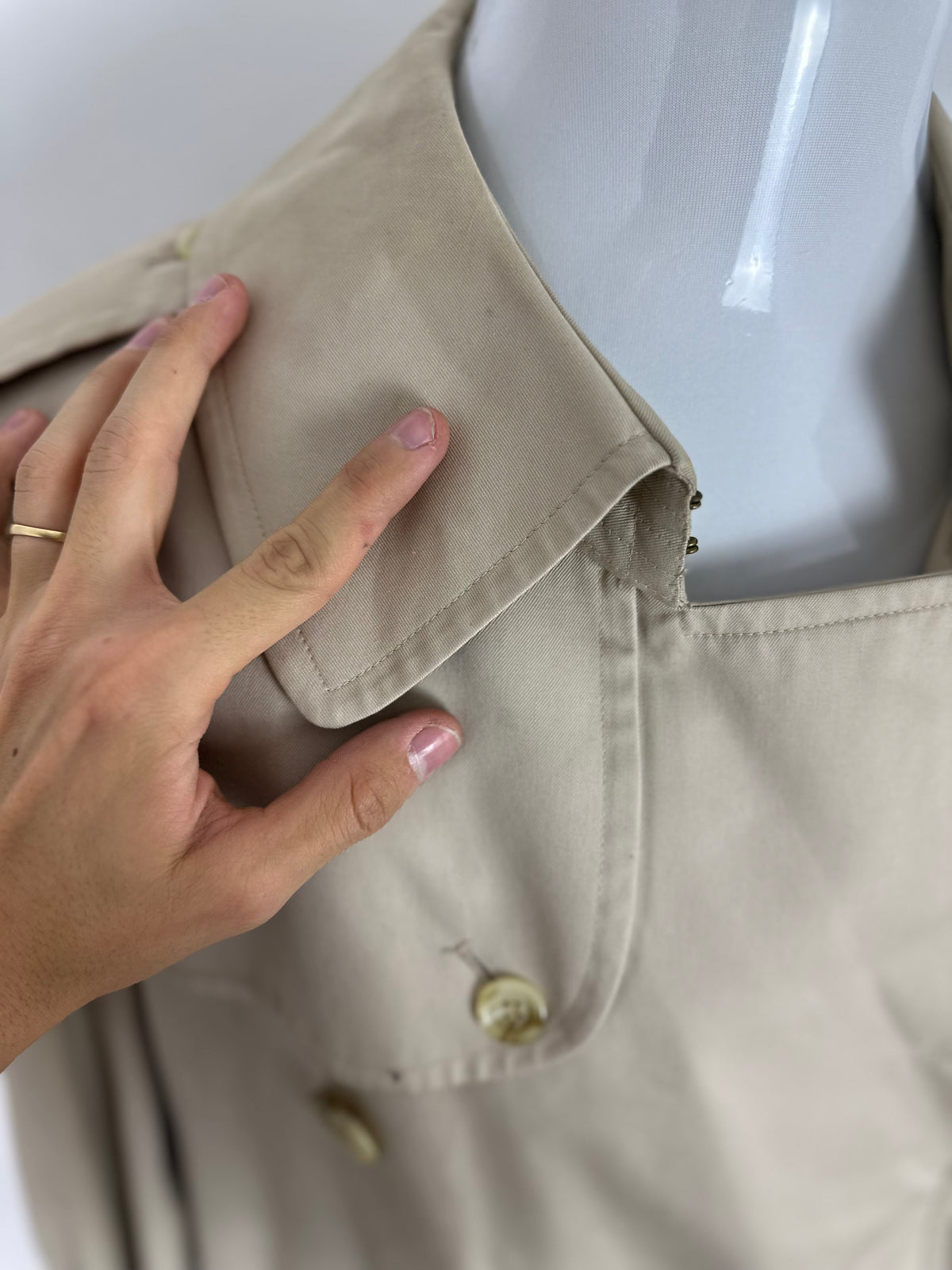 Vintage Burberry Trench Coat Creme Size 56 XL