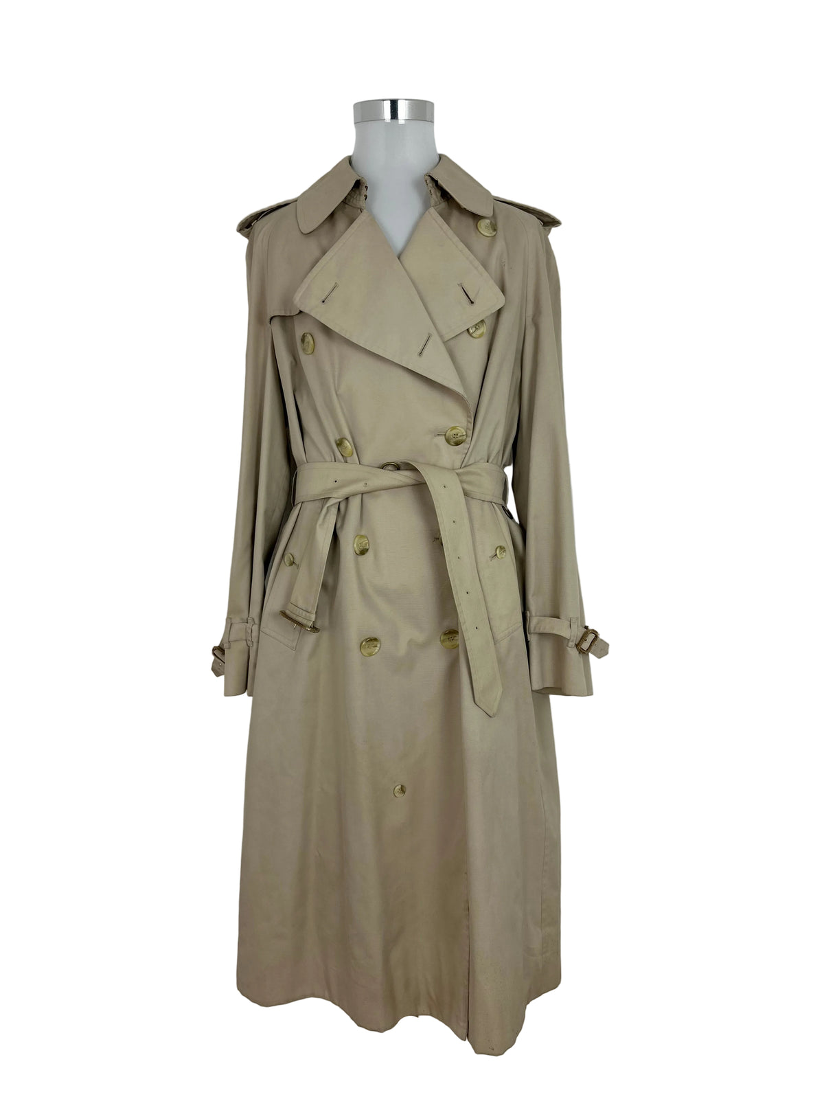 Vintage Burberry Trench Coat Creme Size 56 XL