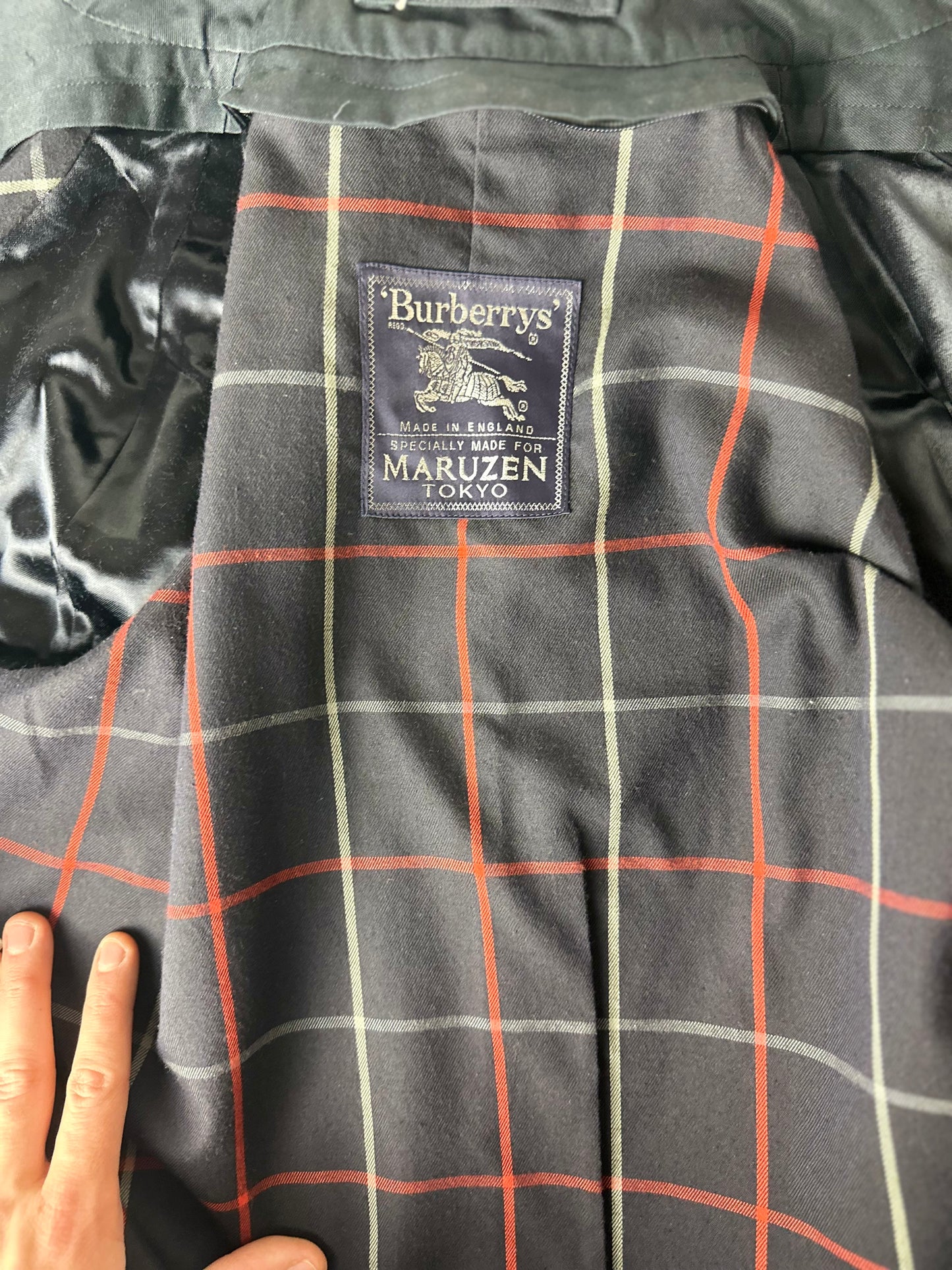 Vintage Burberry Car Coat Navy Size 10 S