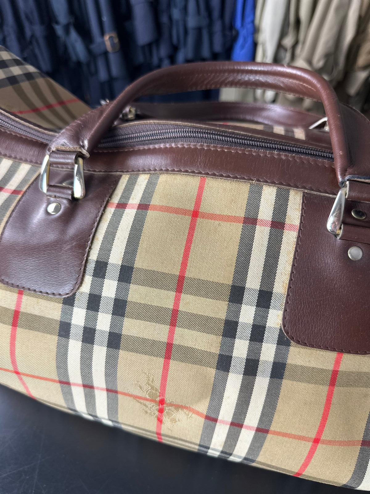 Vintage Burberry Nova Check Boston Bag
