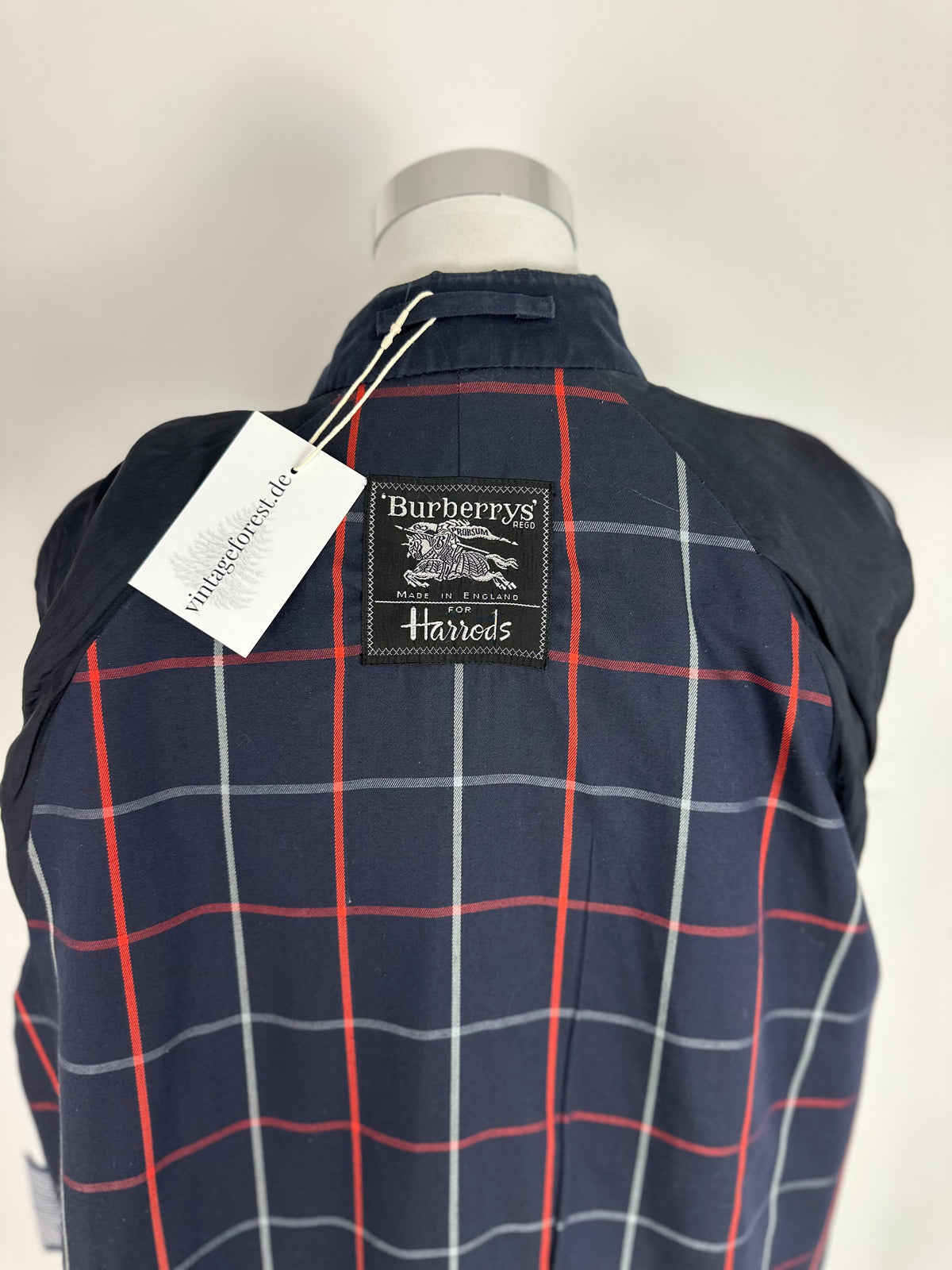 Vintage Burberry Car Coat Navy Size 14 L