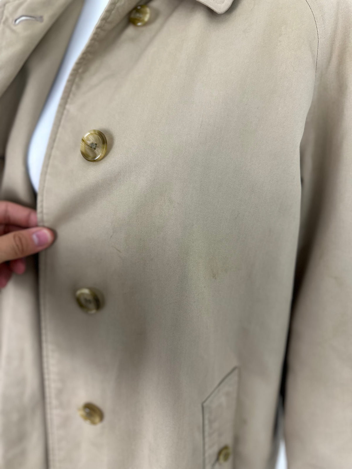 Vintage Burberry Car Coat Beige Size 12 M