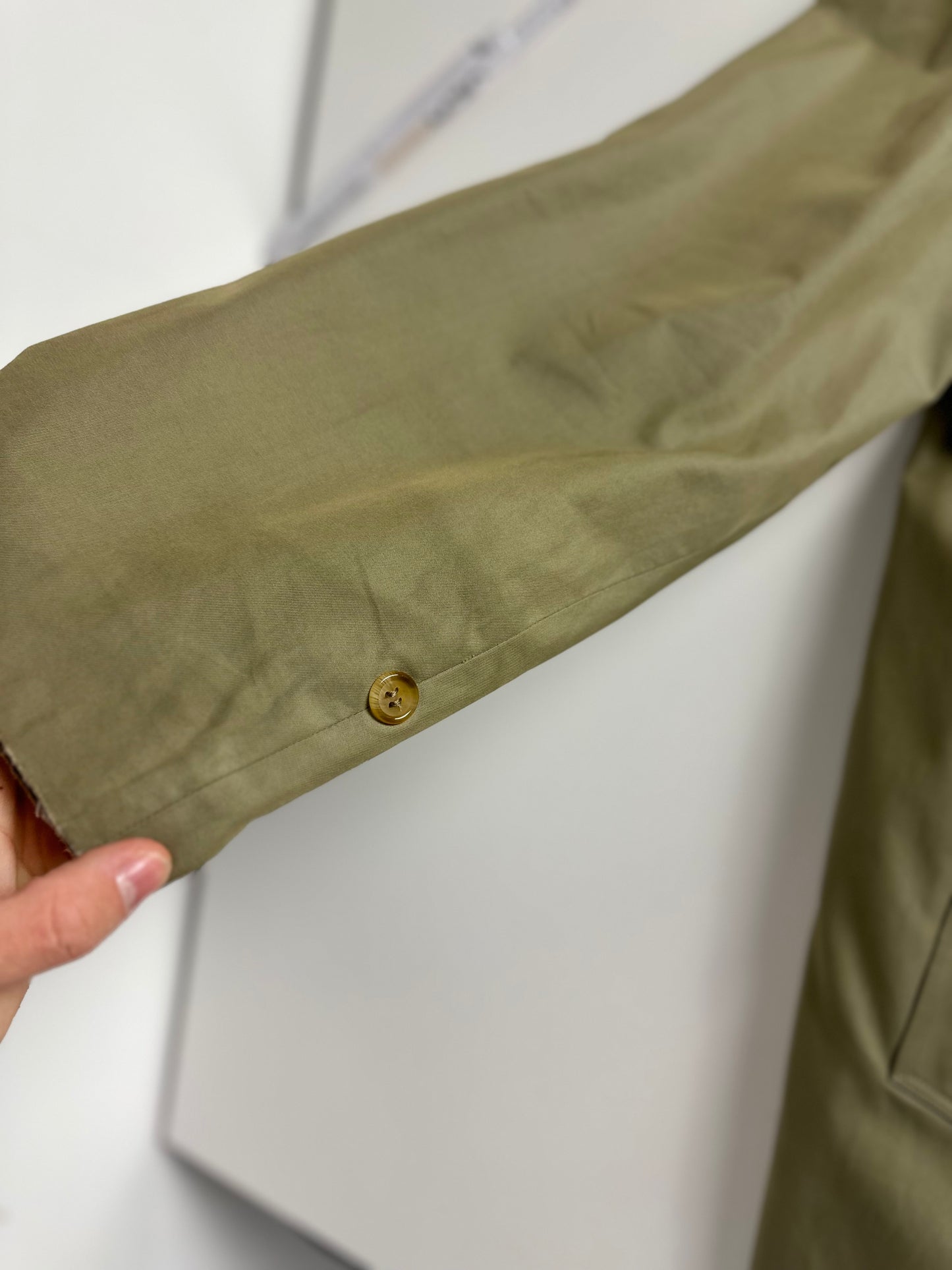 Vintage Burberry Car Coat Oliv Size 46 S With Lining