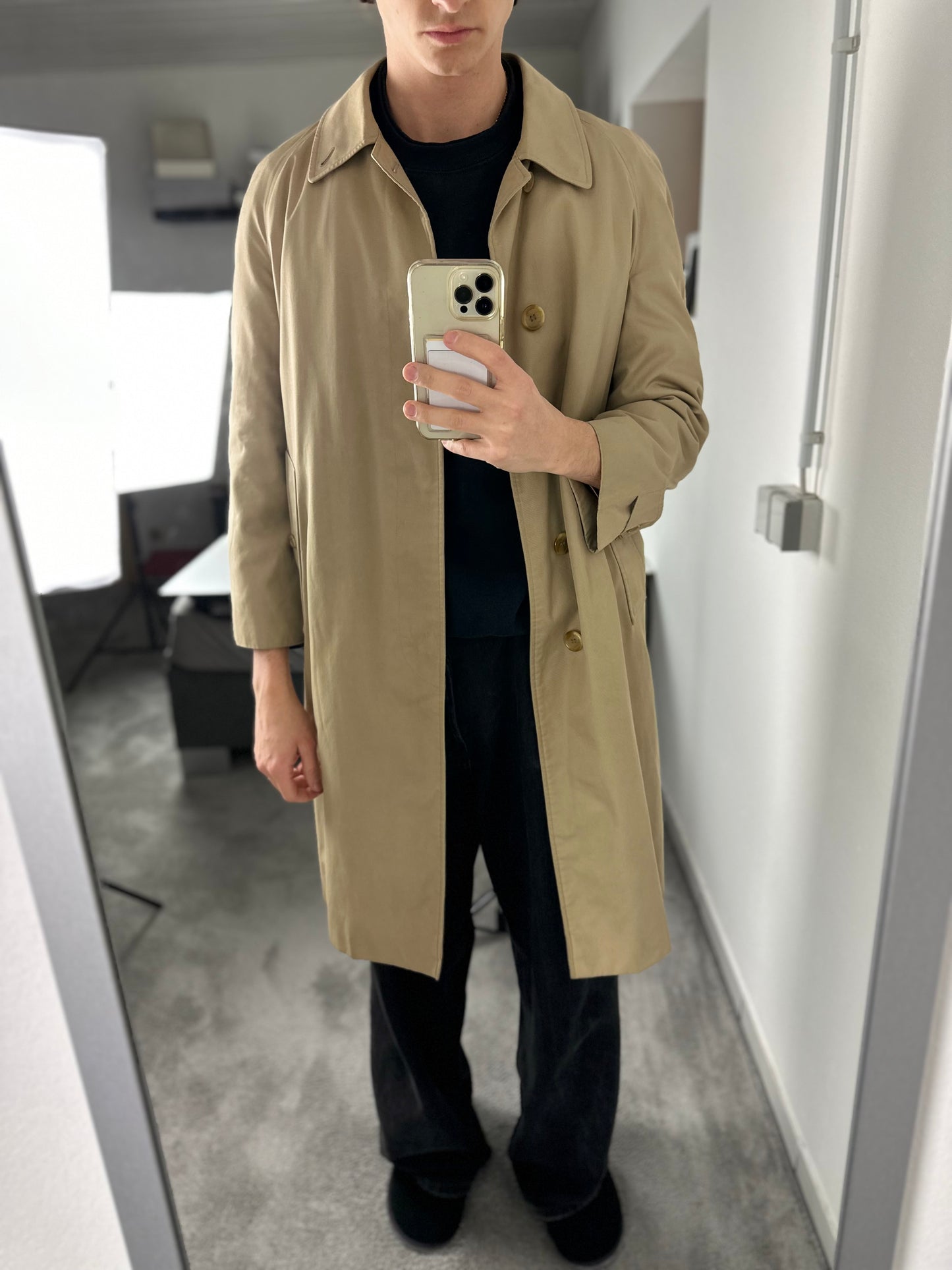 Vintage Burberry Car Coat Beige Size 46 S