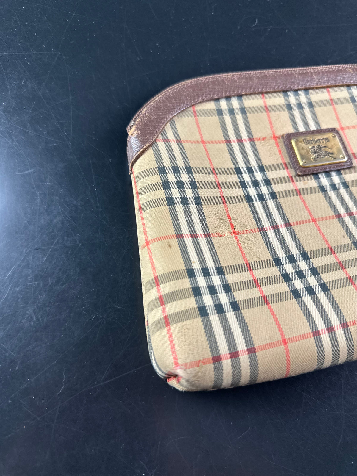 Vintage Burberry Haymarket Nova Check Pouch