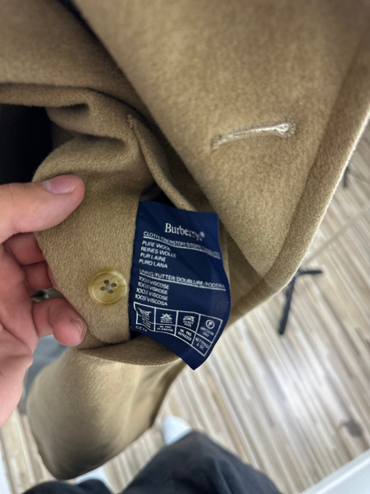 Vintage Burberry Wool Coat Beige Size 12 M