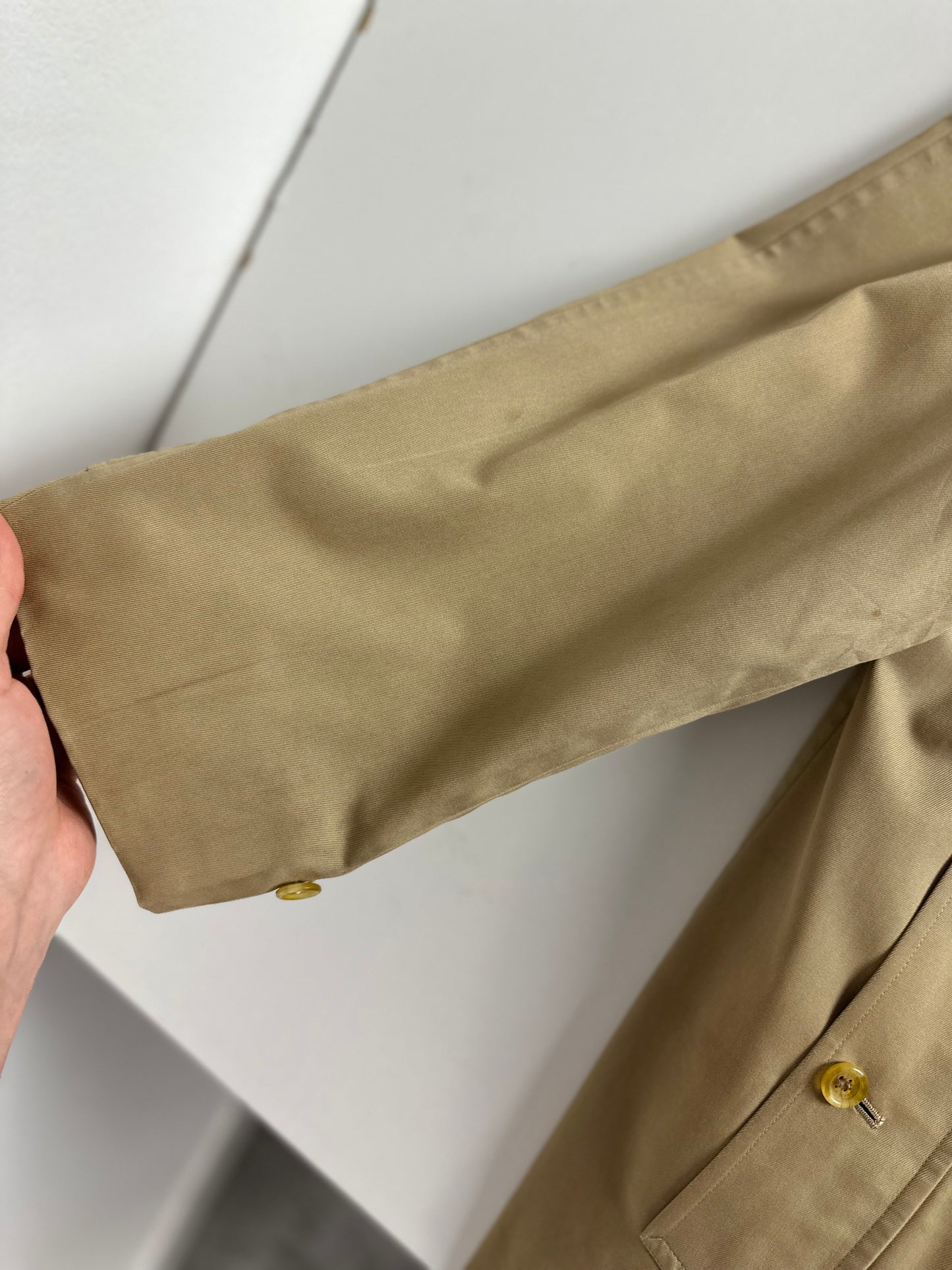 Vintage Burberry Car Coat Beige Size 48 M With Lining