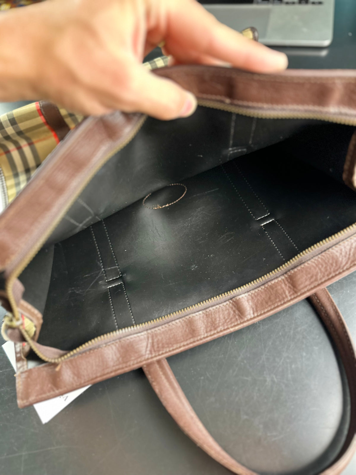 Vintage Burberry Haymarket Nova Check Tote Bag Shopper