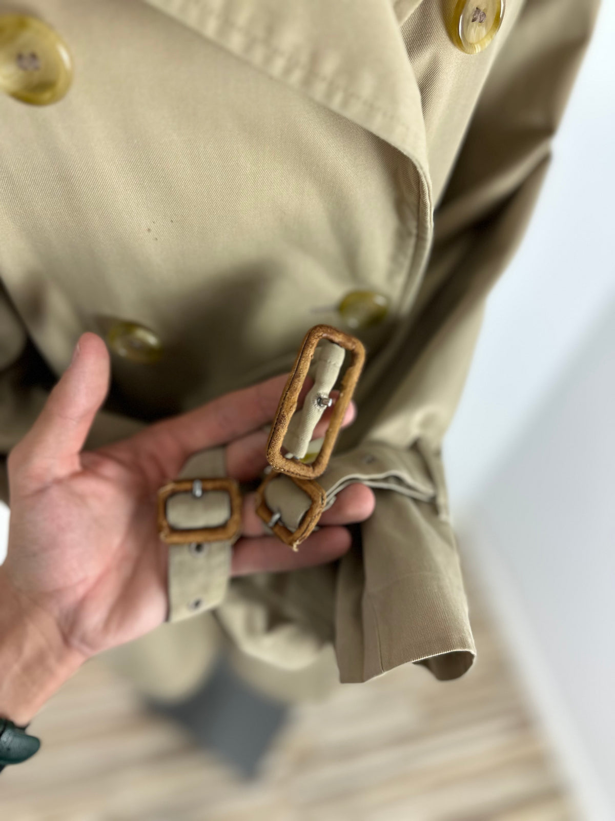 Vintage Burberry Trench Coat Beige Size 10 S