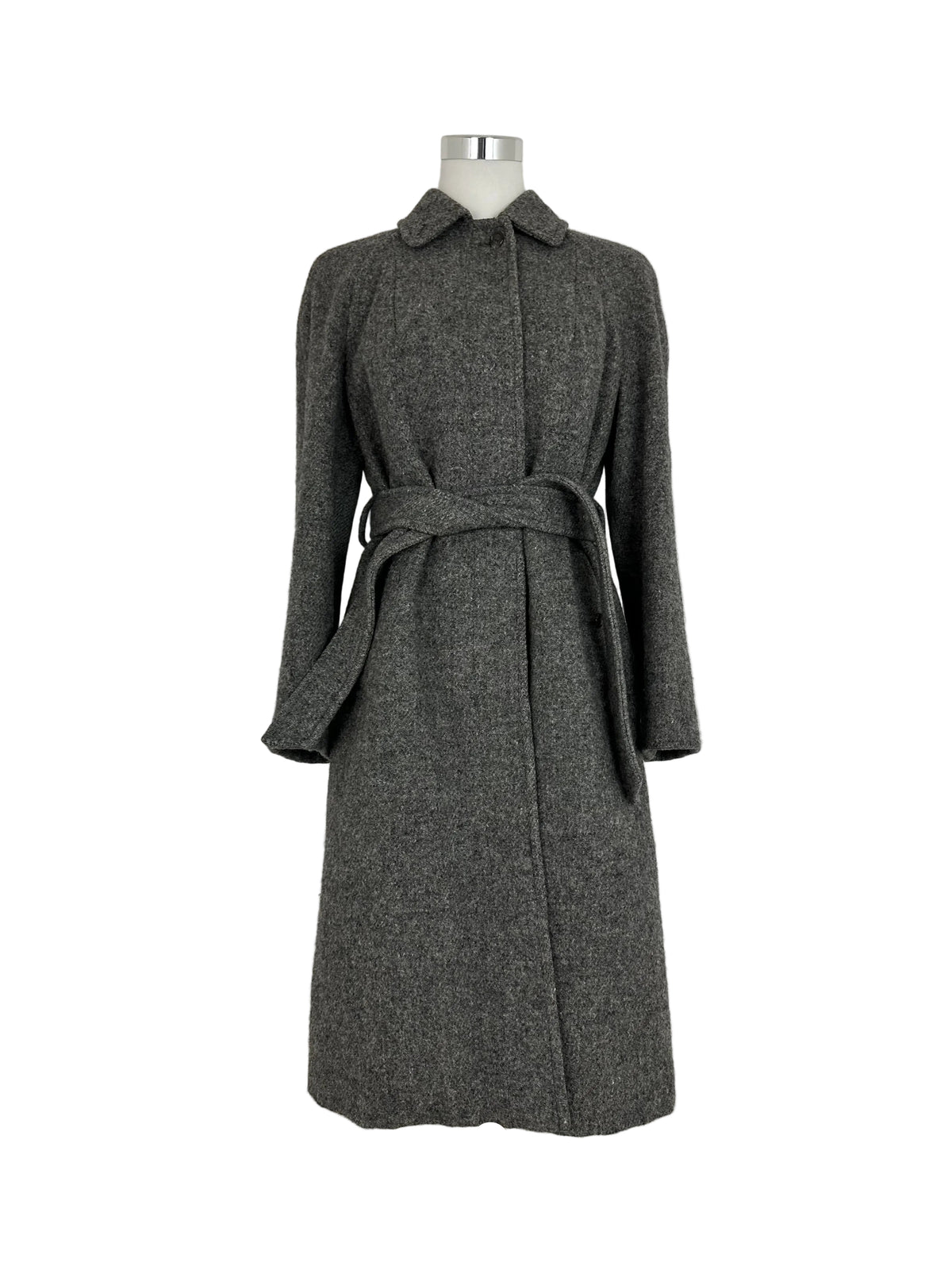 Vintage Burberry Wool Coat Grey Size 10 S