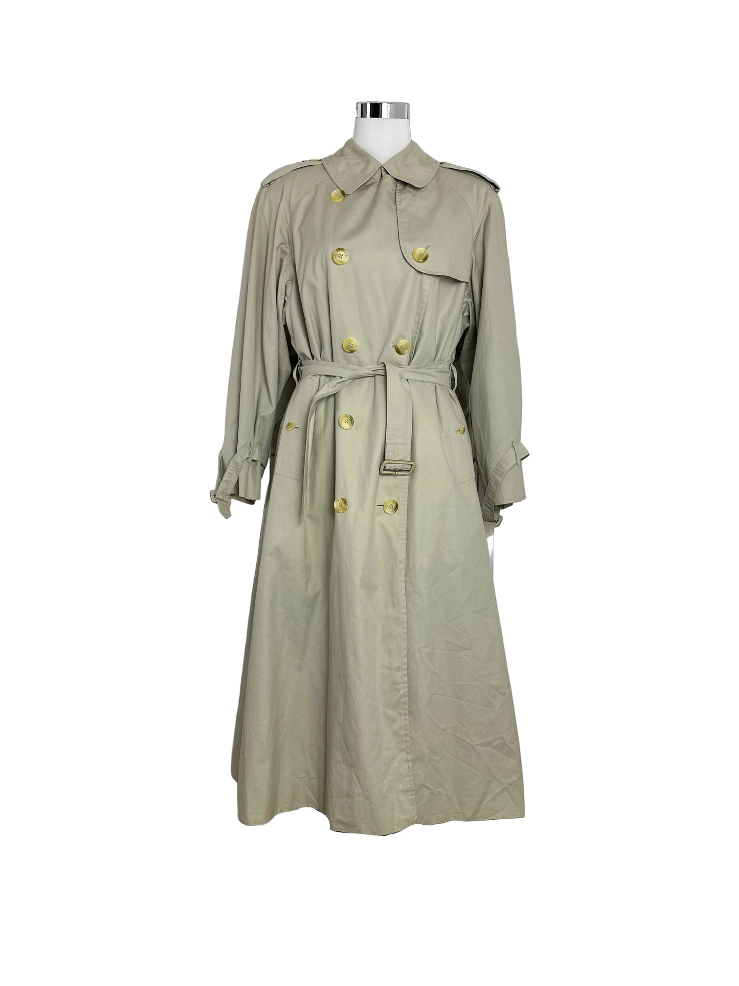 Vintage Burberry Trench Coat Size 14 L With Lining
