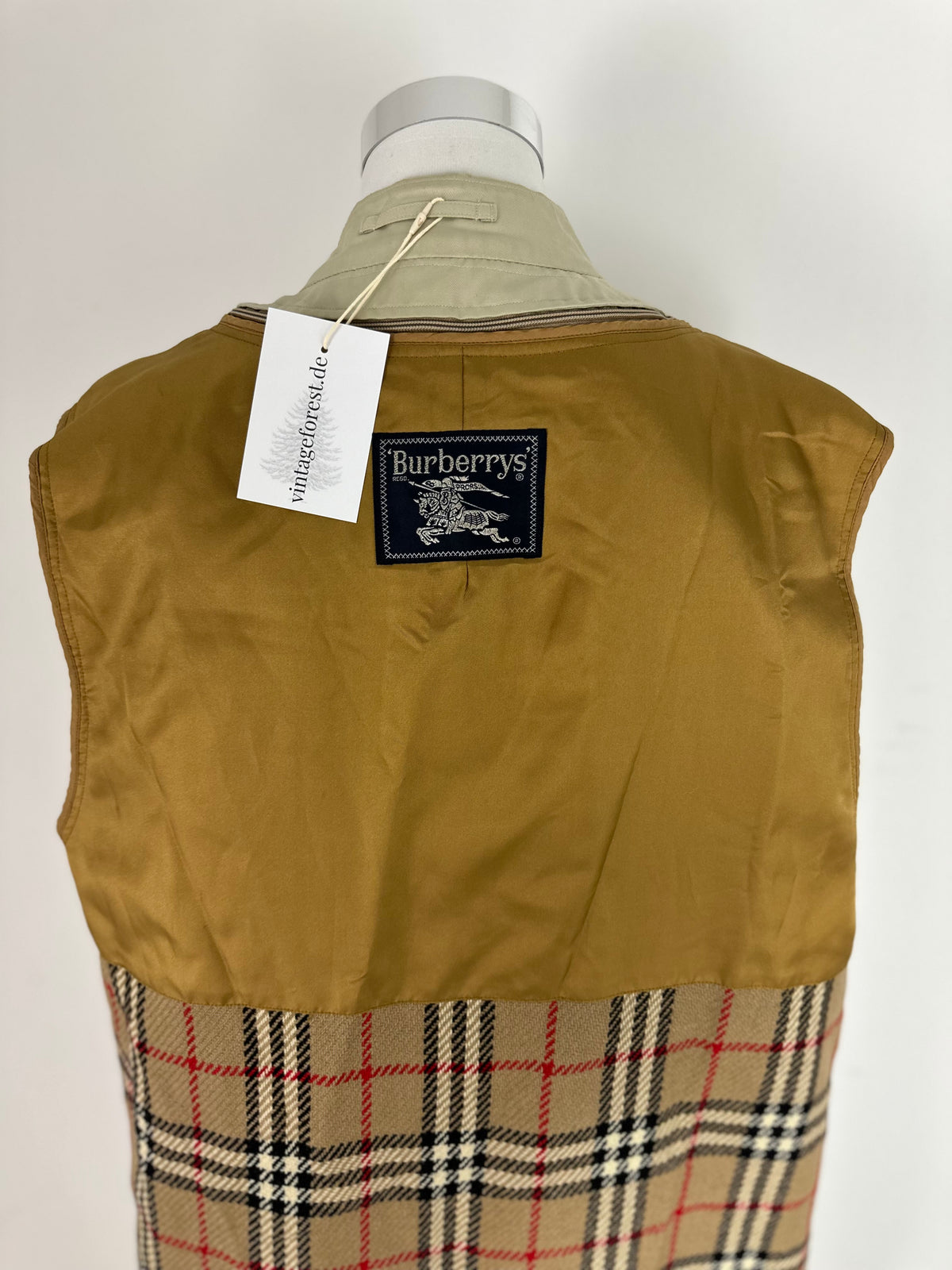 Vintage Burberry Trench Coat Creme Size 10 S With Lining