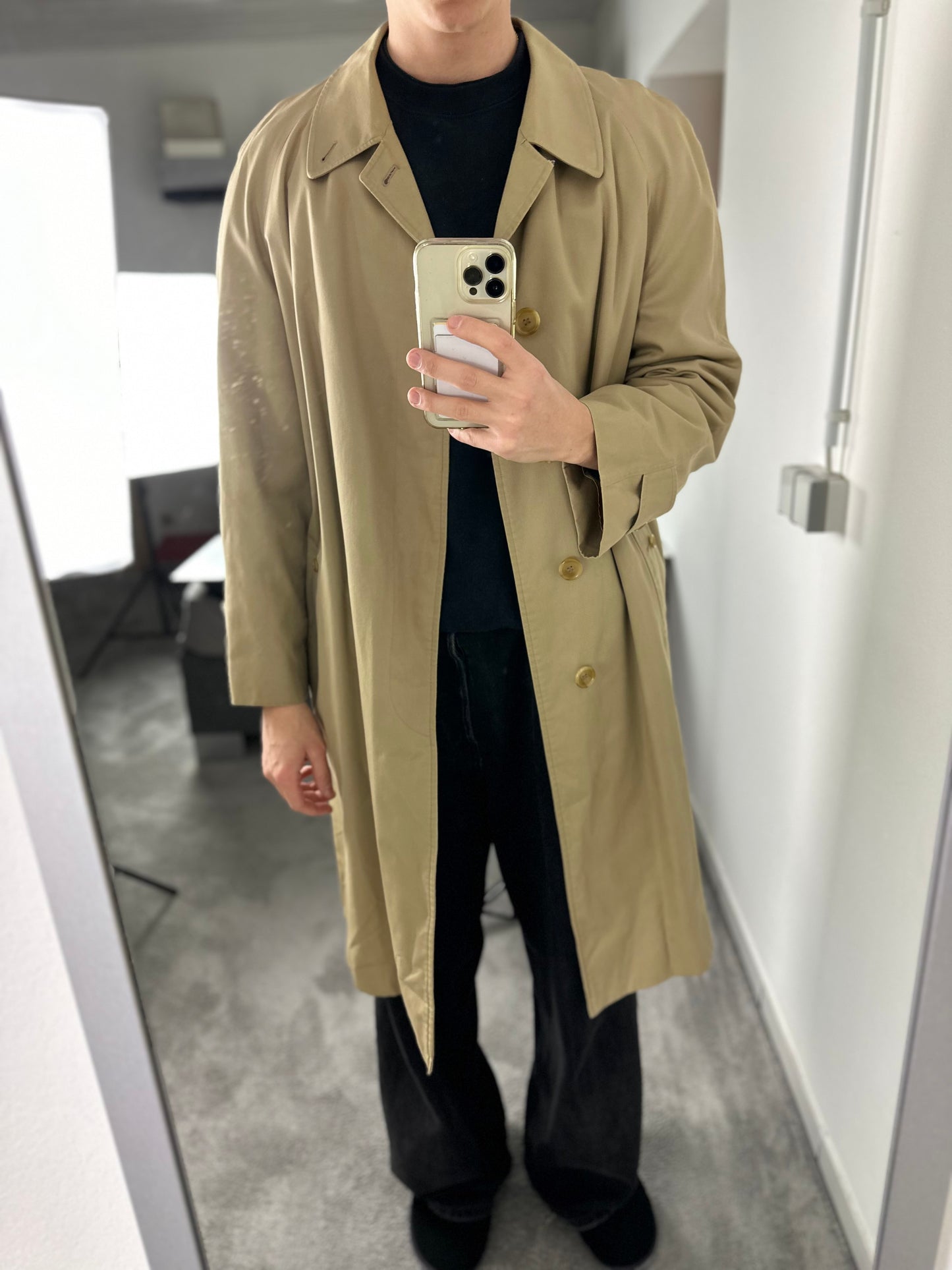 Vintage Burberry Car Coat Beige Size 54 XL