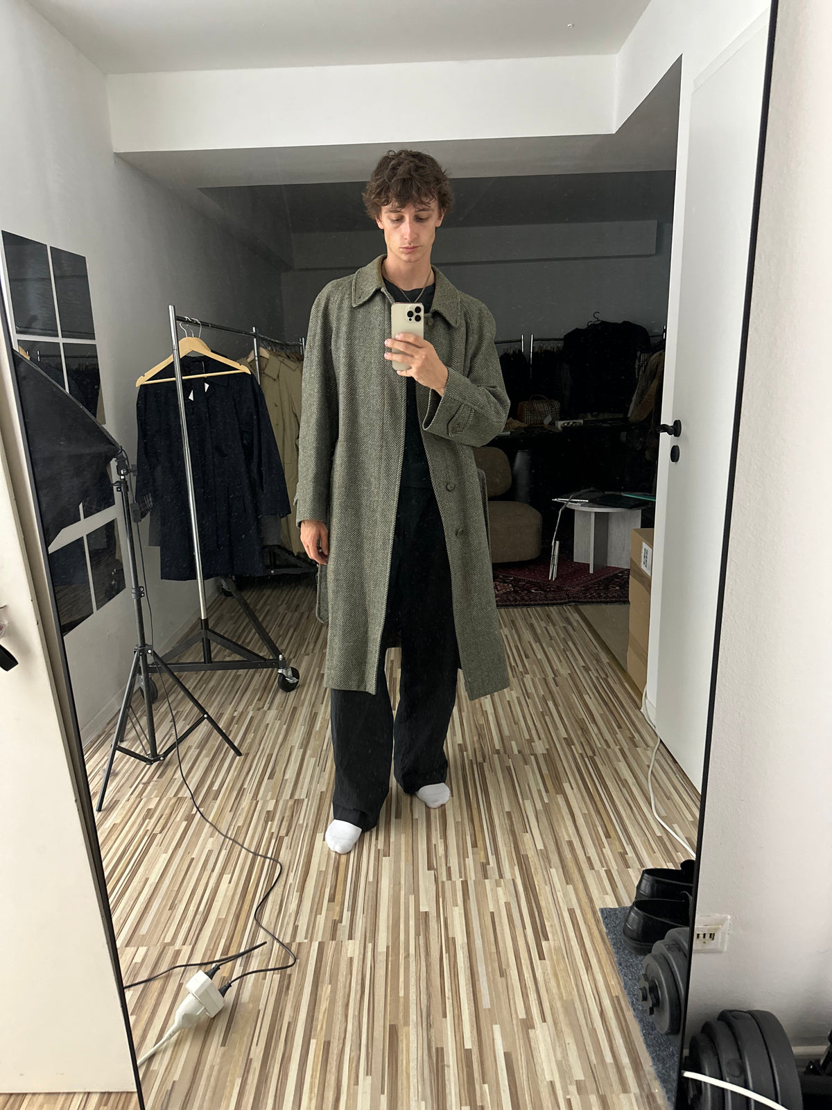 Vintage Burberry Wool Coat Khaki Size 52 L
