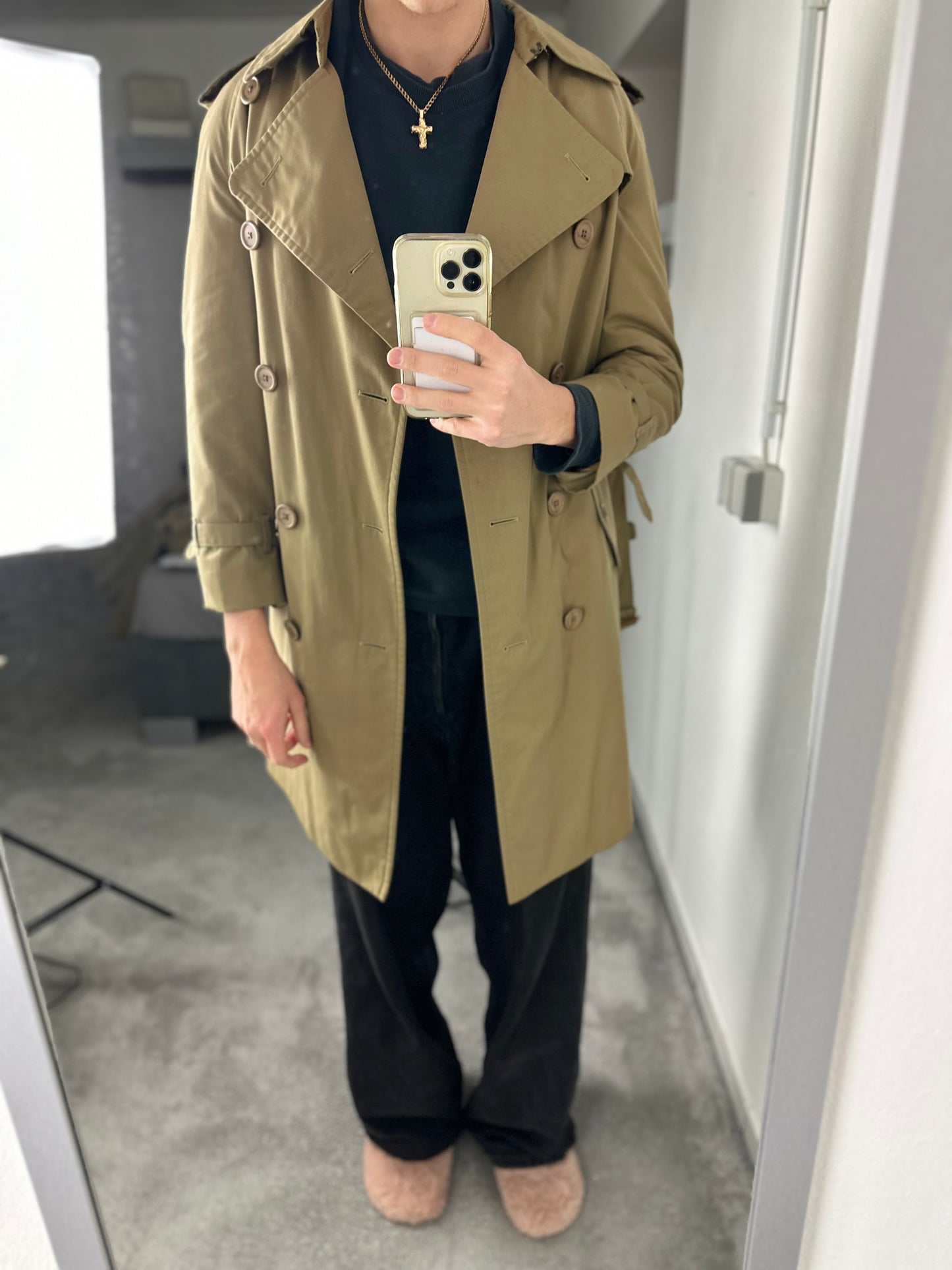 Vintage Burberry Trench Coat Mustard Size 44 XS