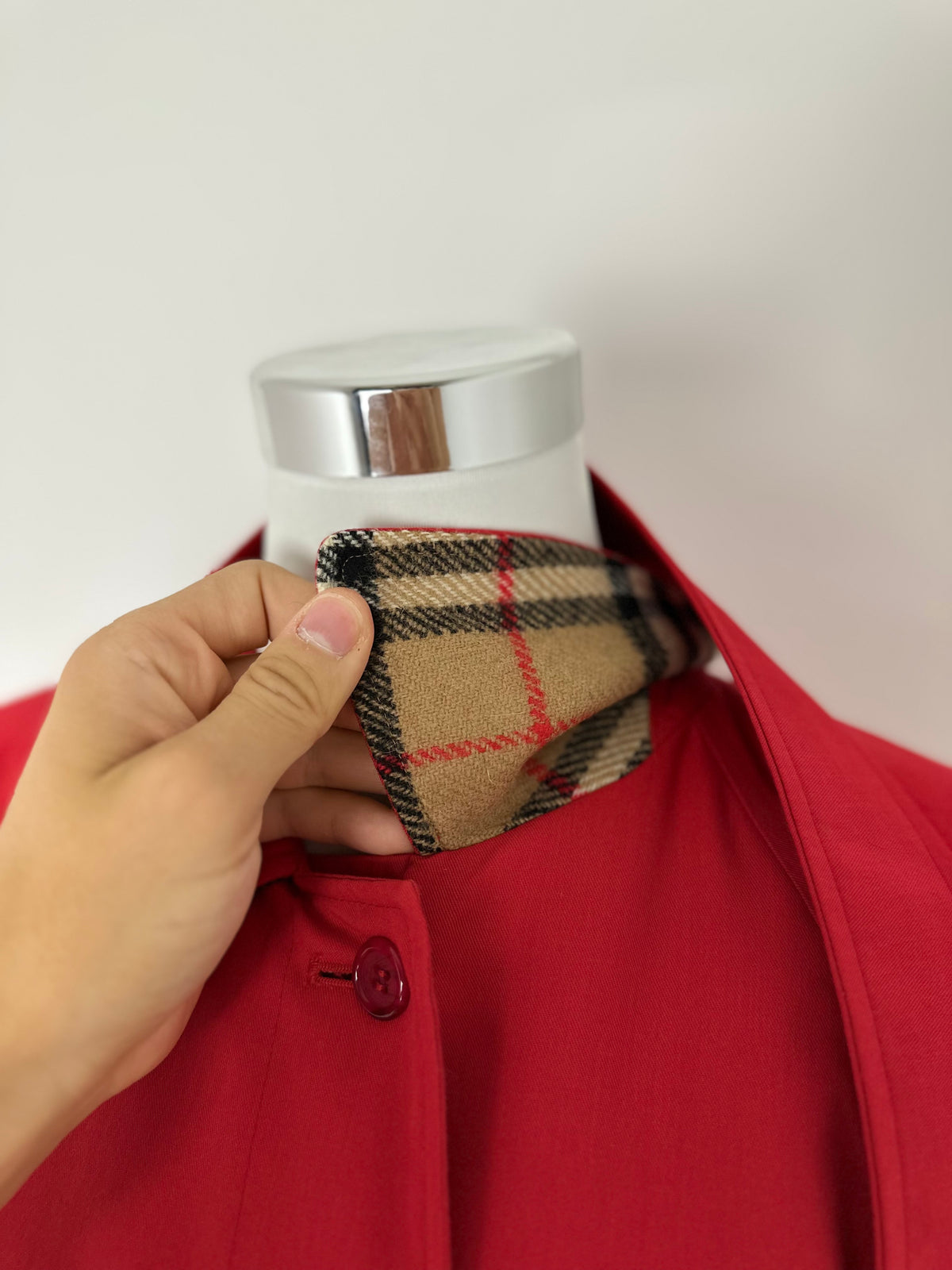 Vintage Burberry Trench Coat Red Size 12 M