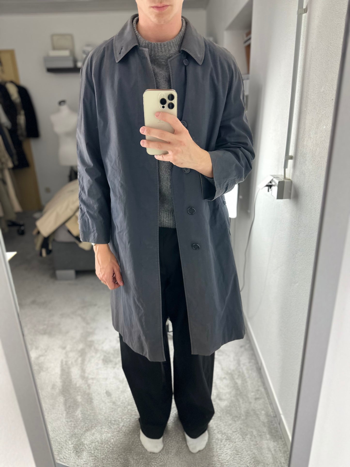 Vintage Burberry Car Coat Size 48 M With Lining