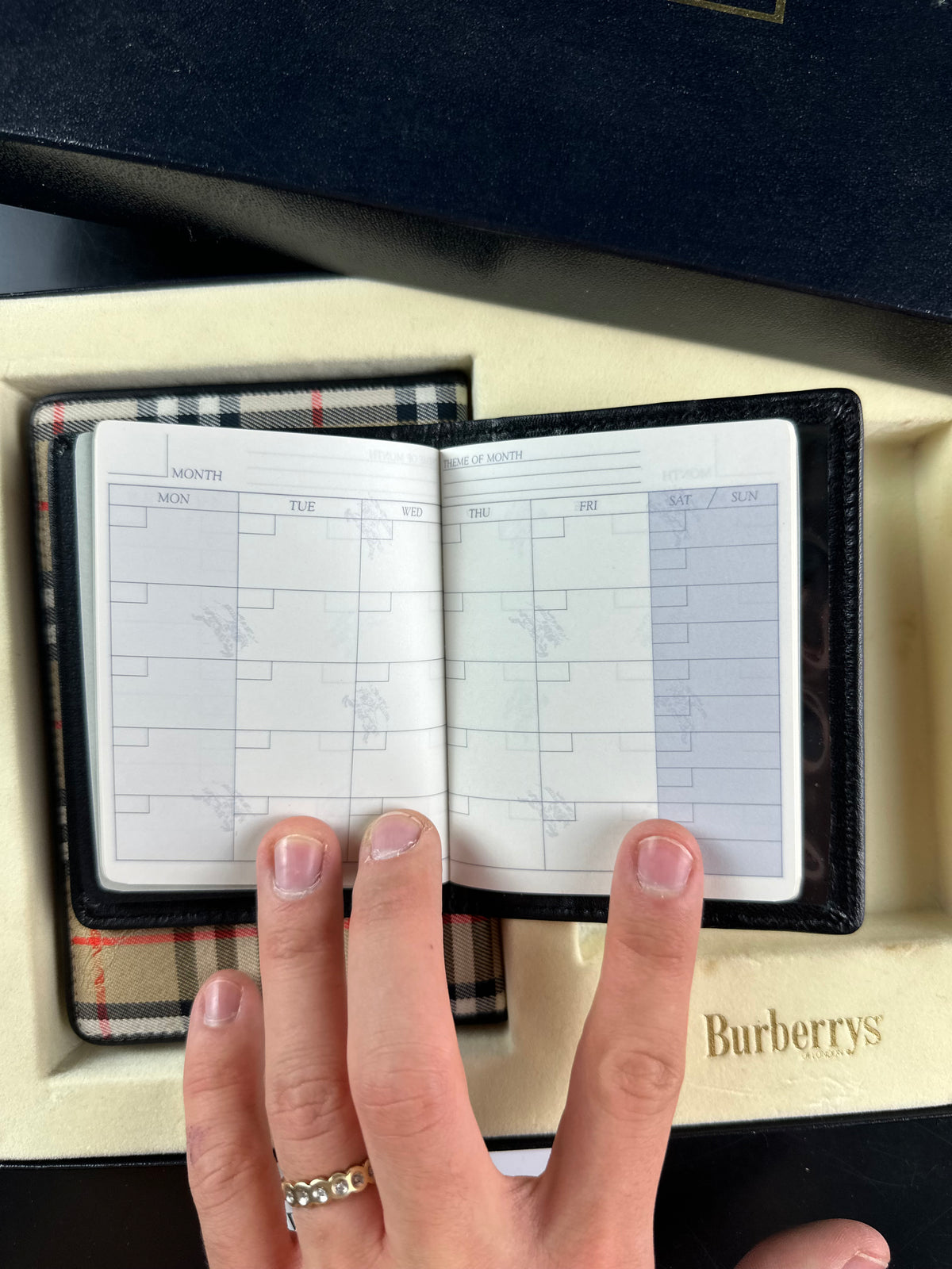 Vintage Burberry Nova Check Agenda Planner Notebook Cover