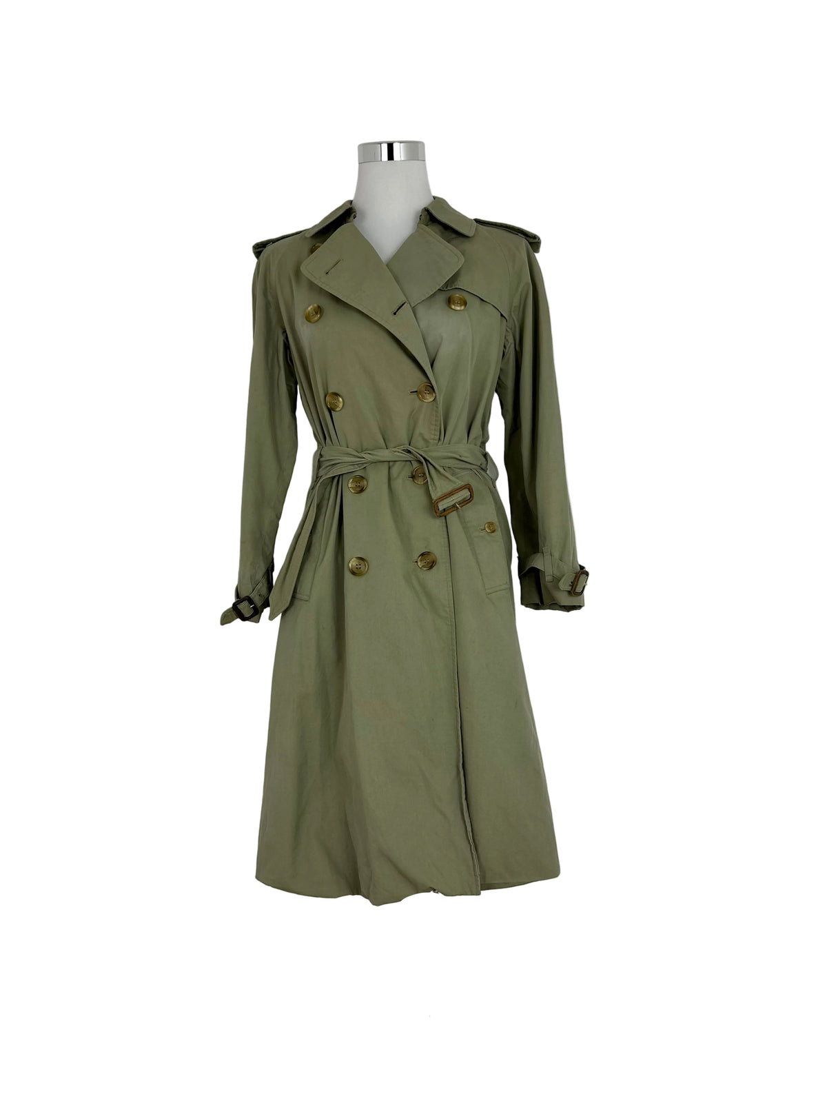 Vintage Burberry Trench Coat Oliv Size 10 S