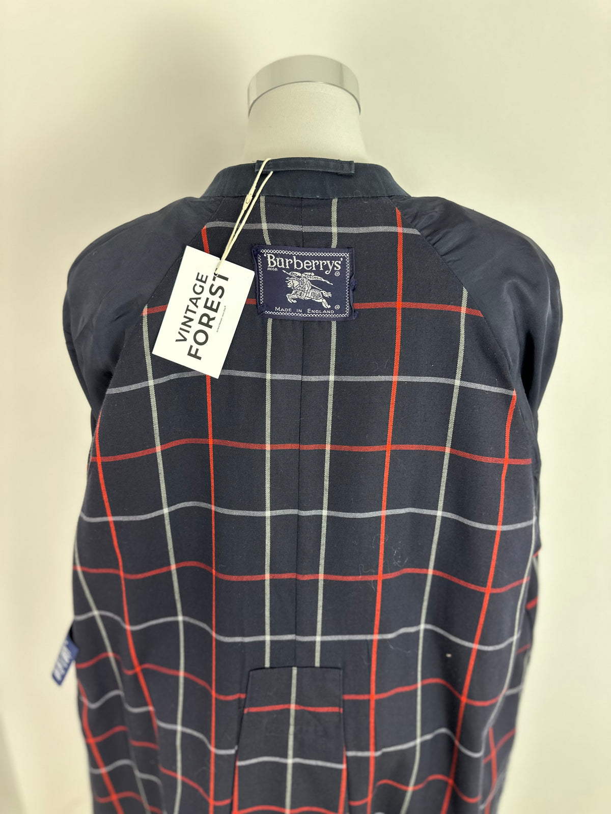 Vintage Burberry Trench Coat Navy Size 14 L