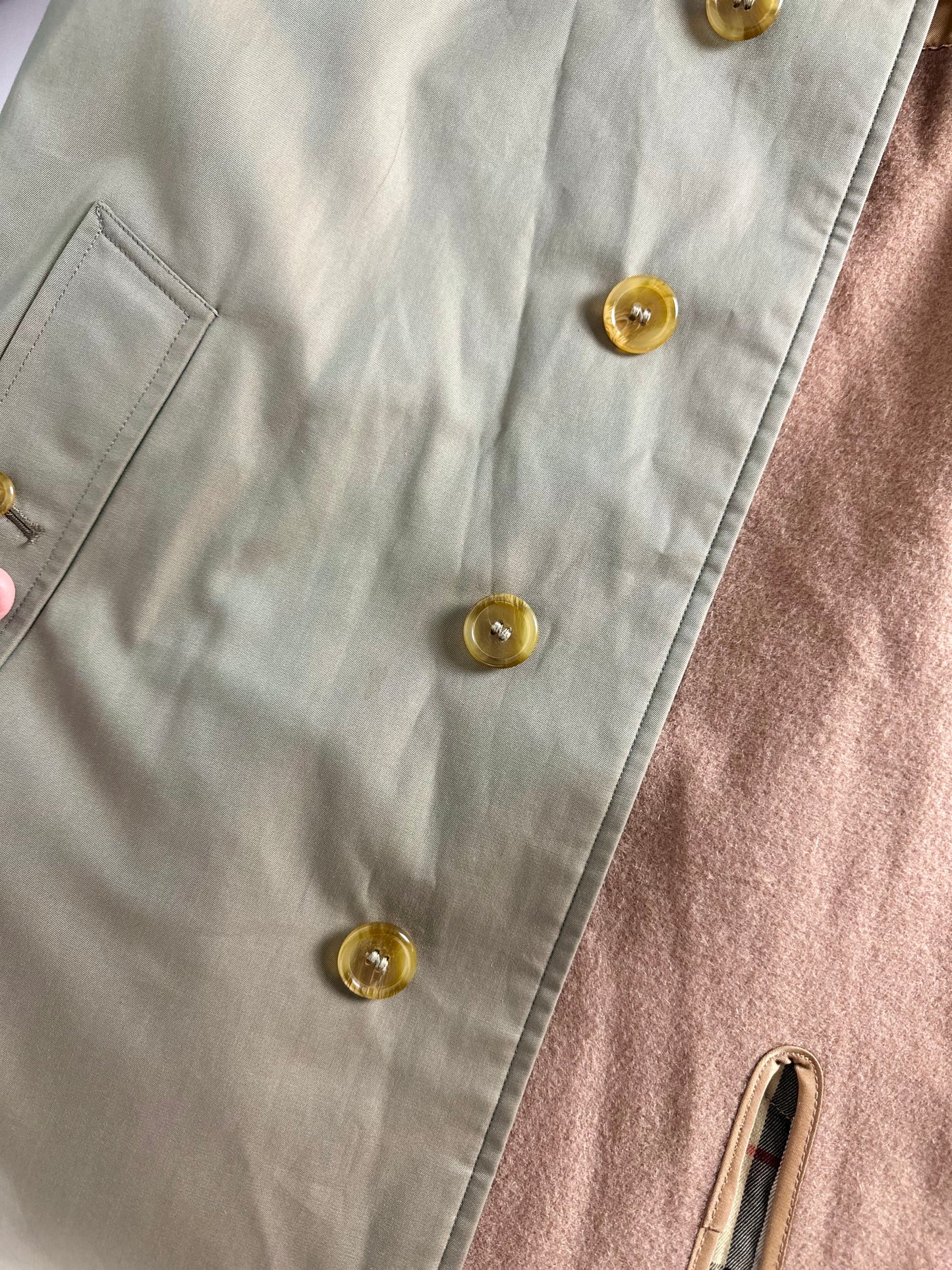 Vintage Burberry Car Coat Khaki Size 46 S With Lining